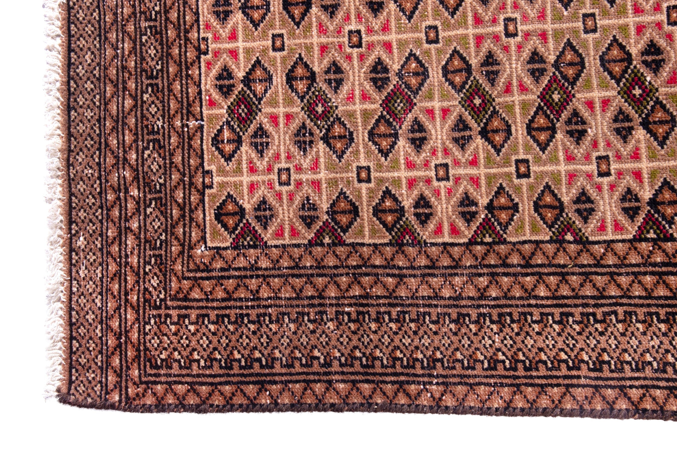 Persian Torkaman accent rug in rose and faded red, view 5 of 19