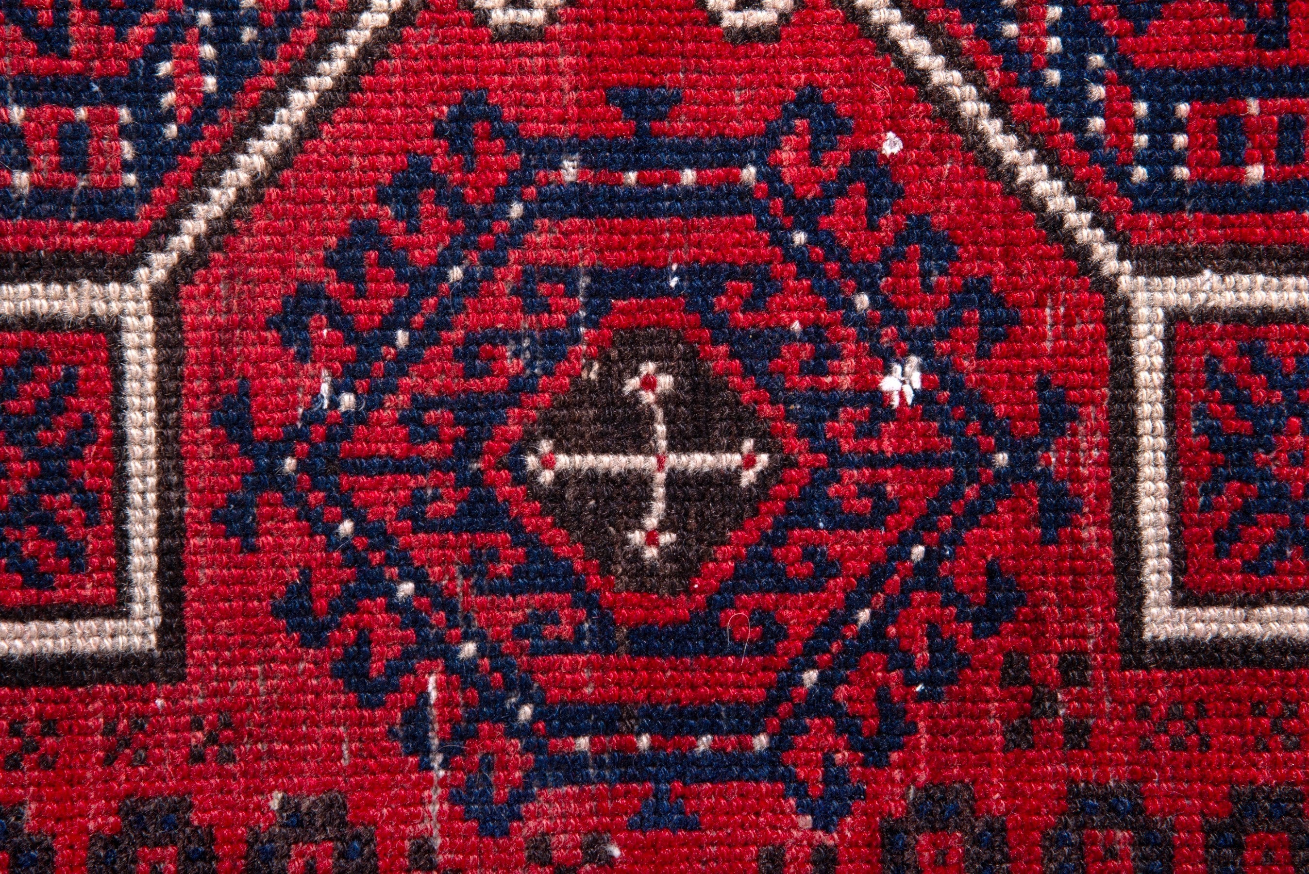 Persian Baluch runner rug in deep red and burgundy, view 11 of 17