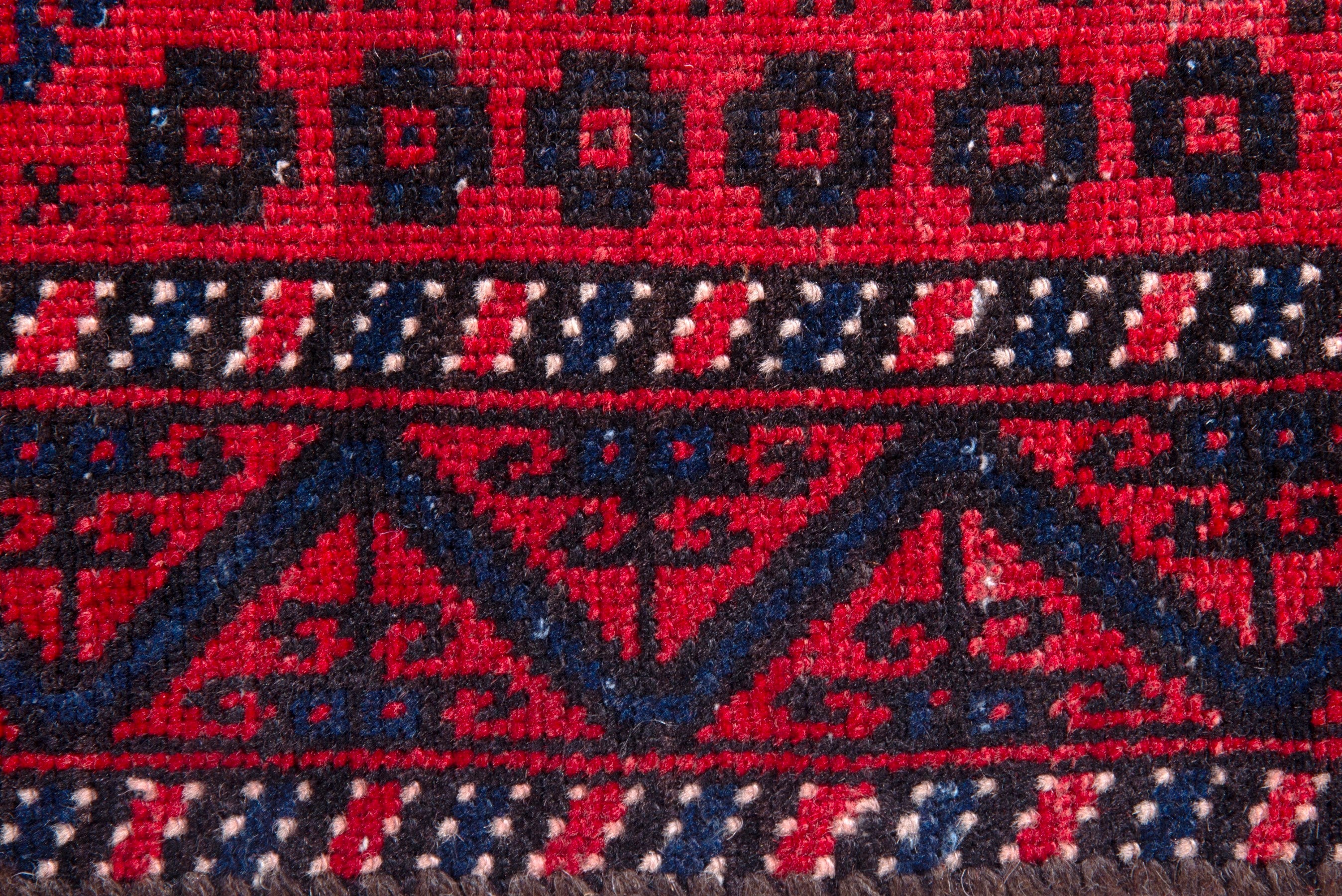 Persian Baluch runner rug in deep red and burgundy, view 12 of 17