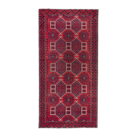 Persian Baluch runner rug in deep red and burgundy, 2'11" x 6'1"