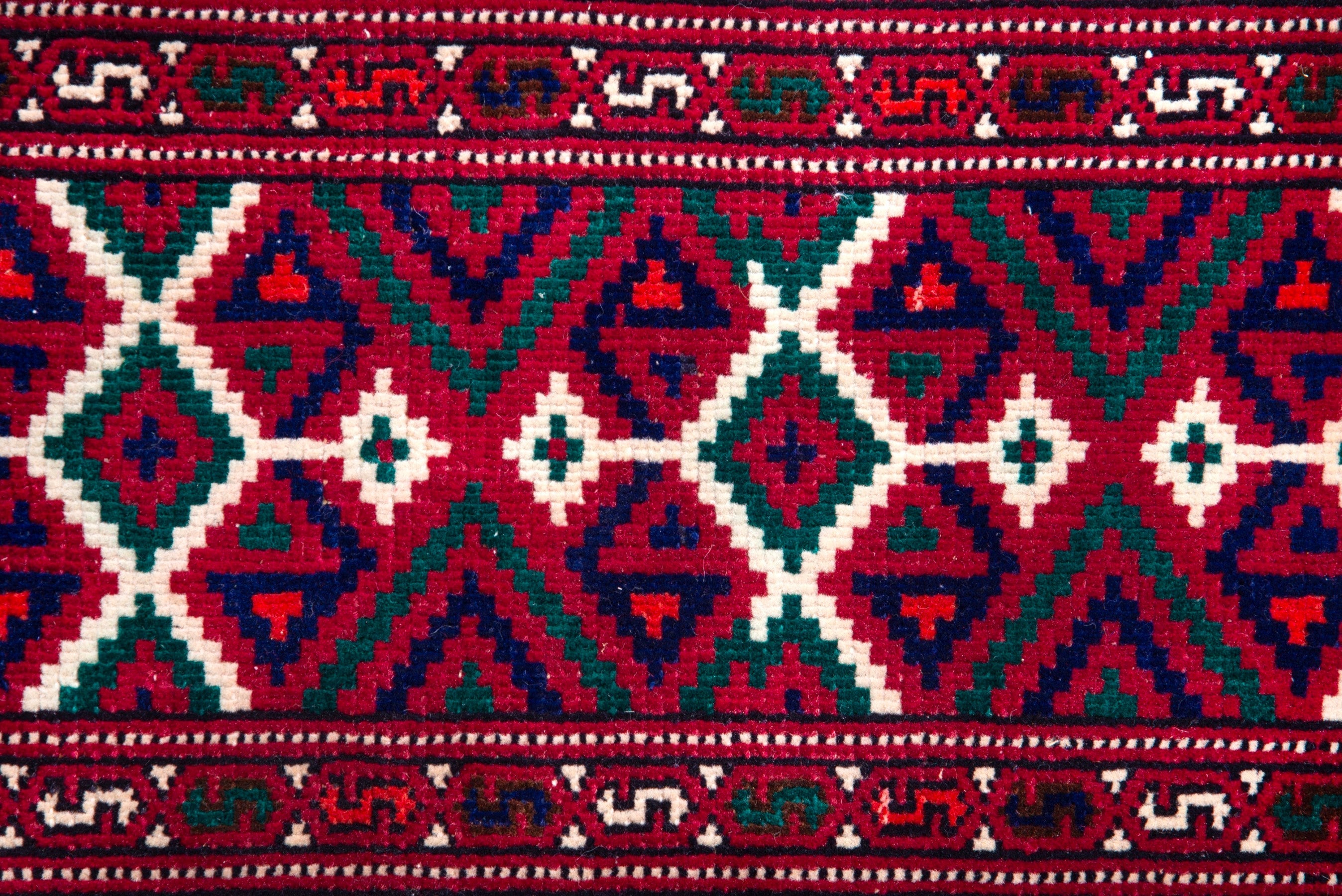 Persian Baluch accent rug in burgundy and cream, view 12 of 14