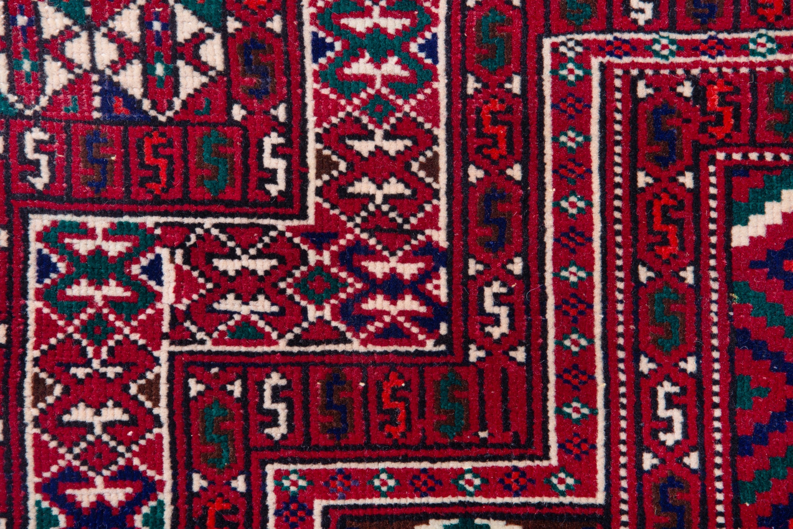 Persian Baluch accent rug in burgundy and cream, view 13 of 14