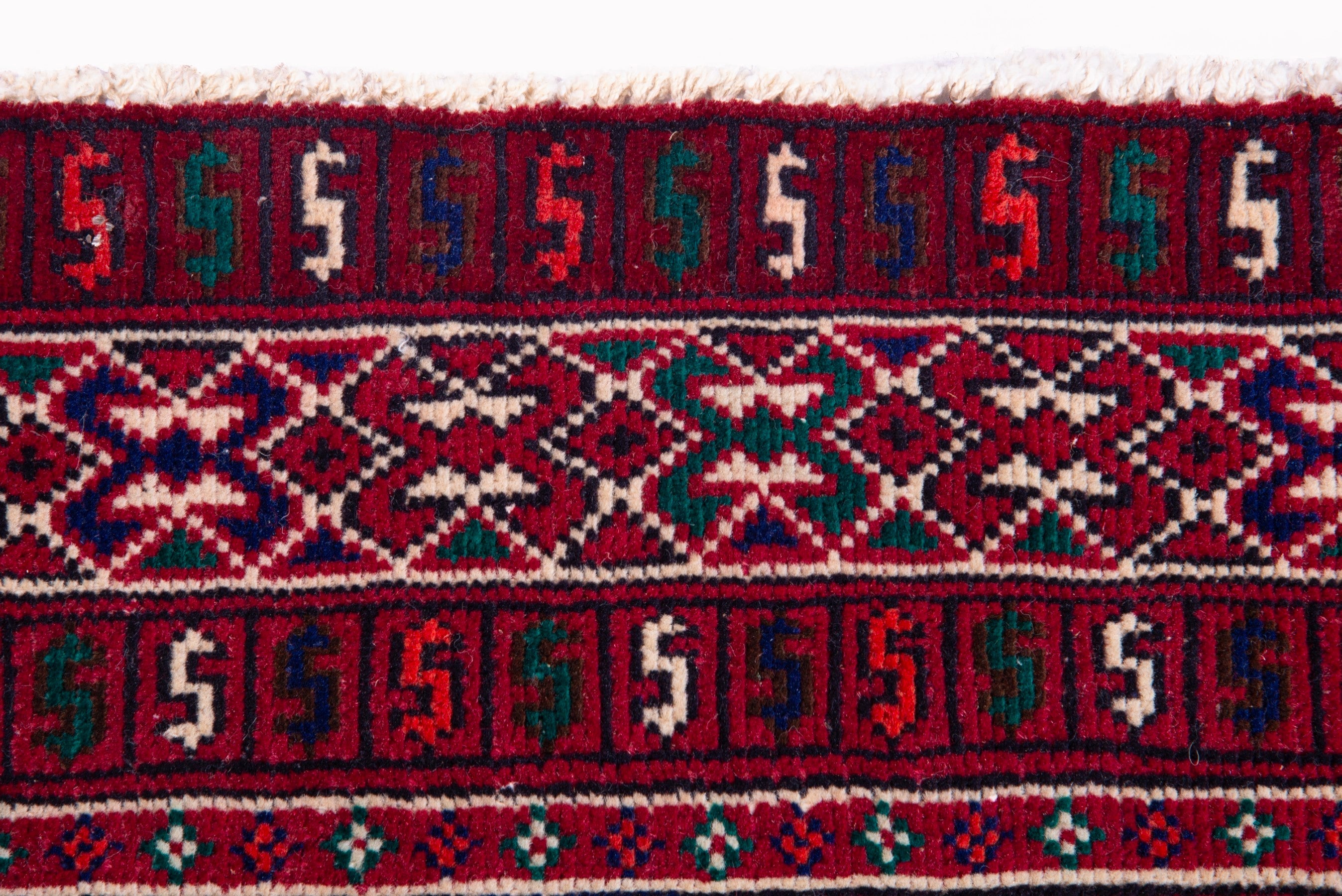Persian Baluch accent rug in burgundy and cream, view 9 of 14