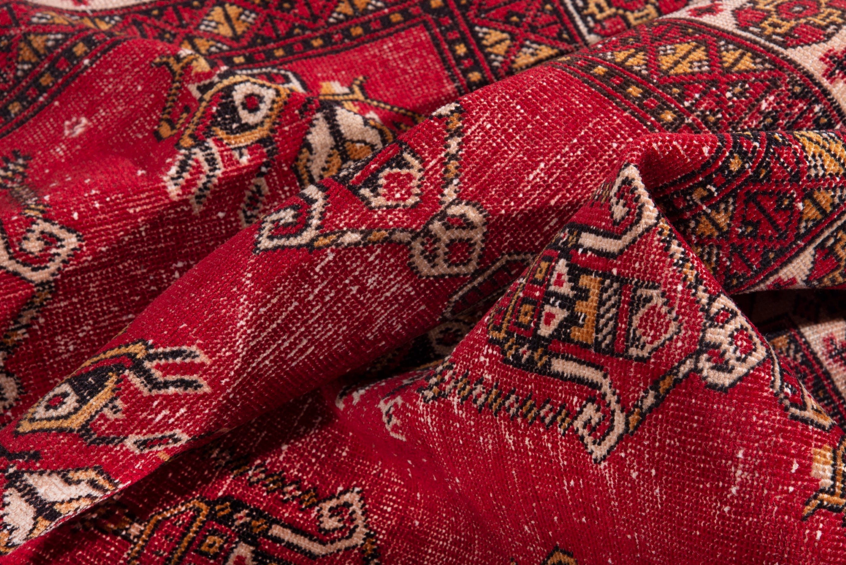 Persian Ferdos accent rug in deep red and burgundy, view 15 of 17