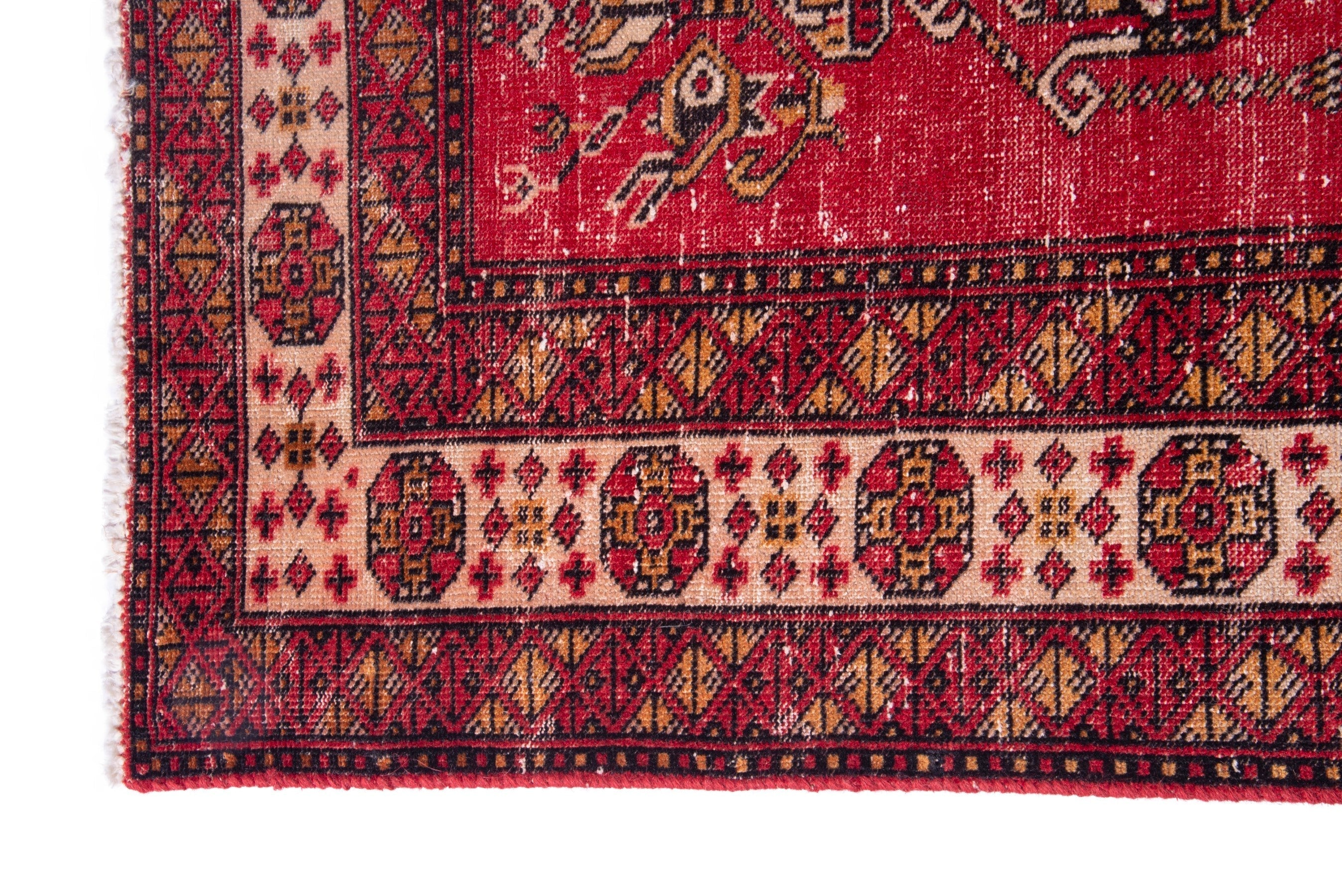Persian Ferdos accent rug in deep red and burgundy, view 5 of 17
