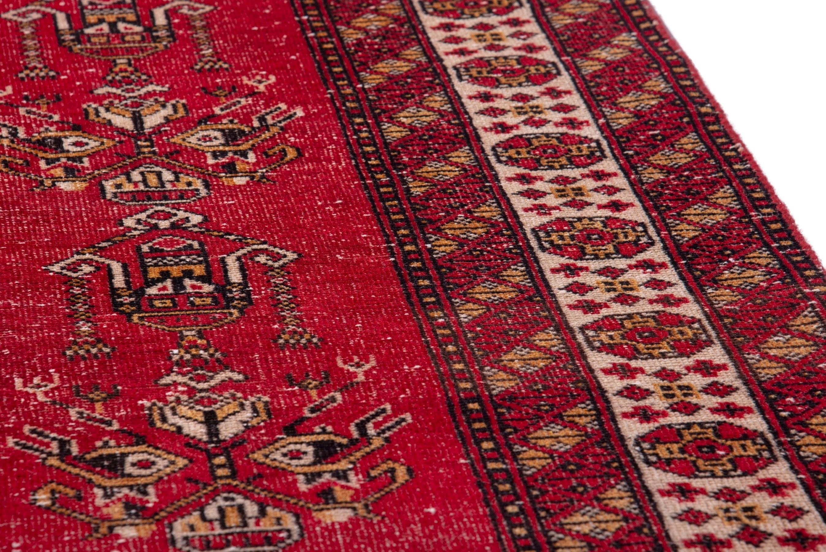 Persian Ferdos accent rug in deep red and burgundy, view 7 of 17