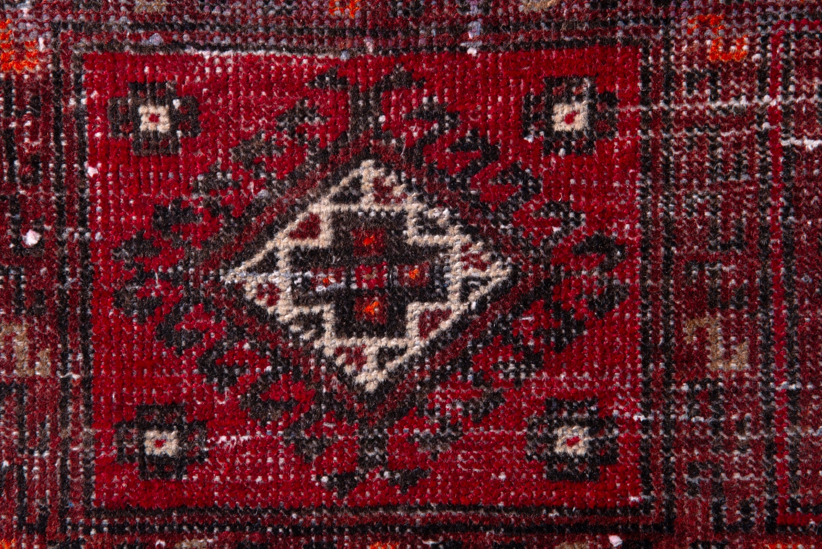 Persian Baluch runner rug in burgundy and faded red, view 10 of 17