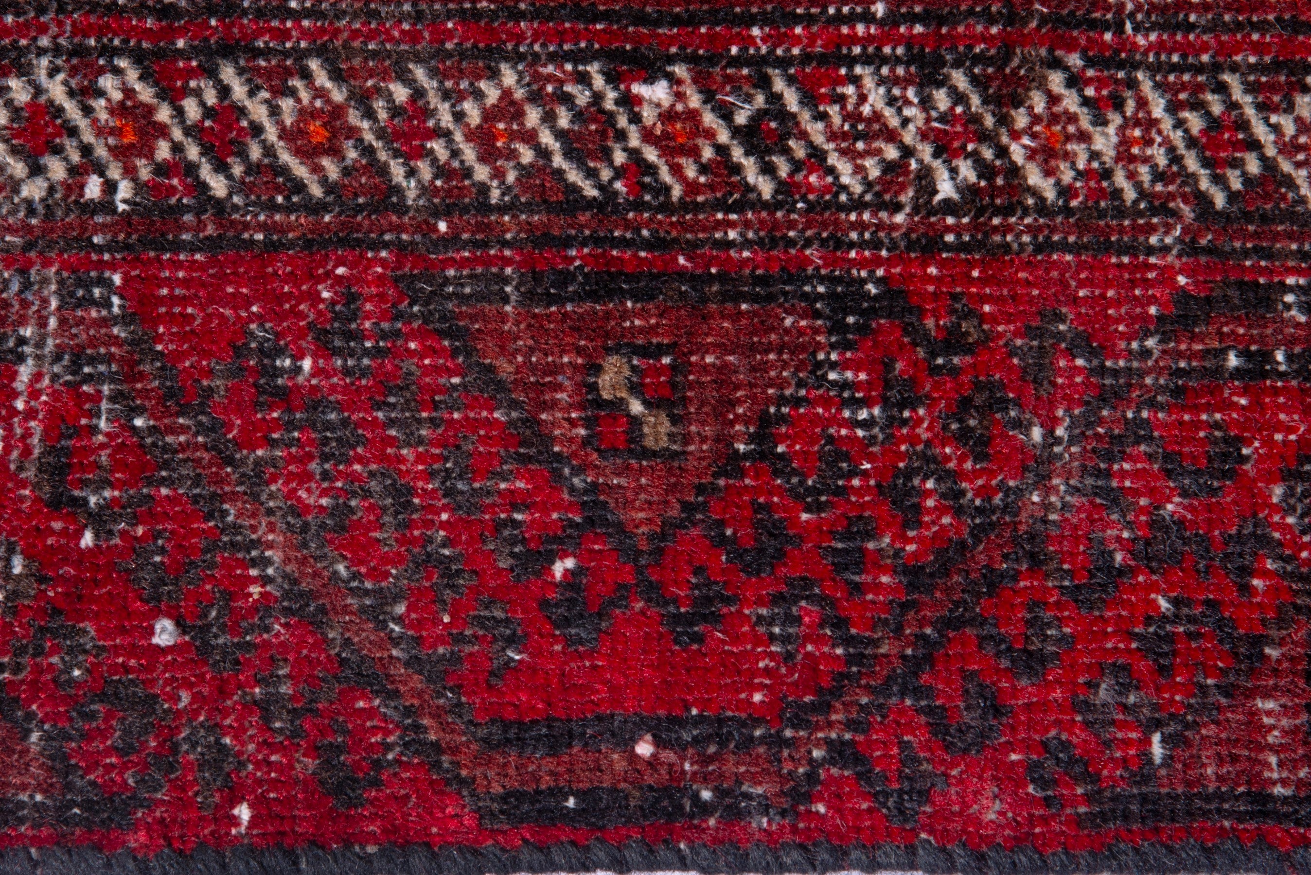 Persian Baluch runner rug in burgundy and faded red, view 11 of 17