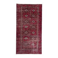 Persian Baluch runner rug in burgundy and faded red, 3'5" x 6'11"