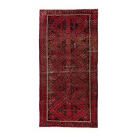 Persian Baluch runner rug in burgundy and deep red, 3'1" x 6'4"