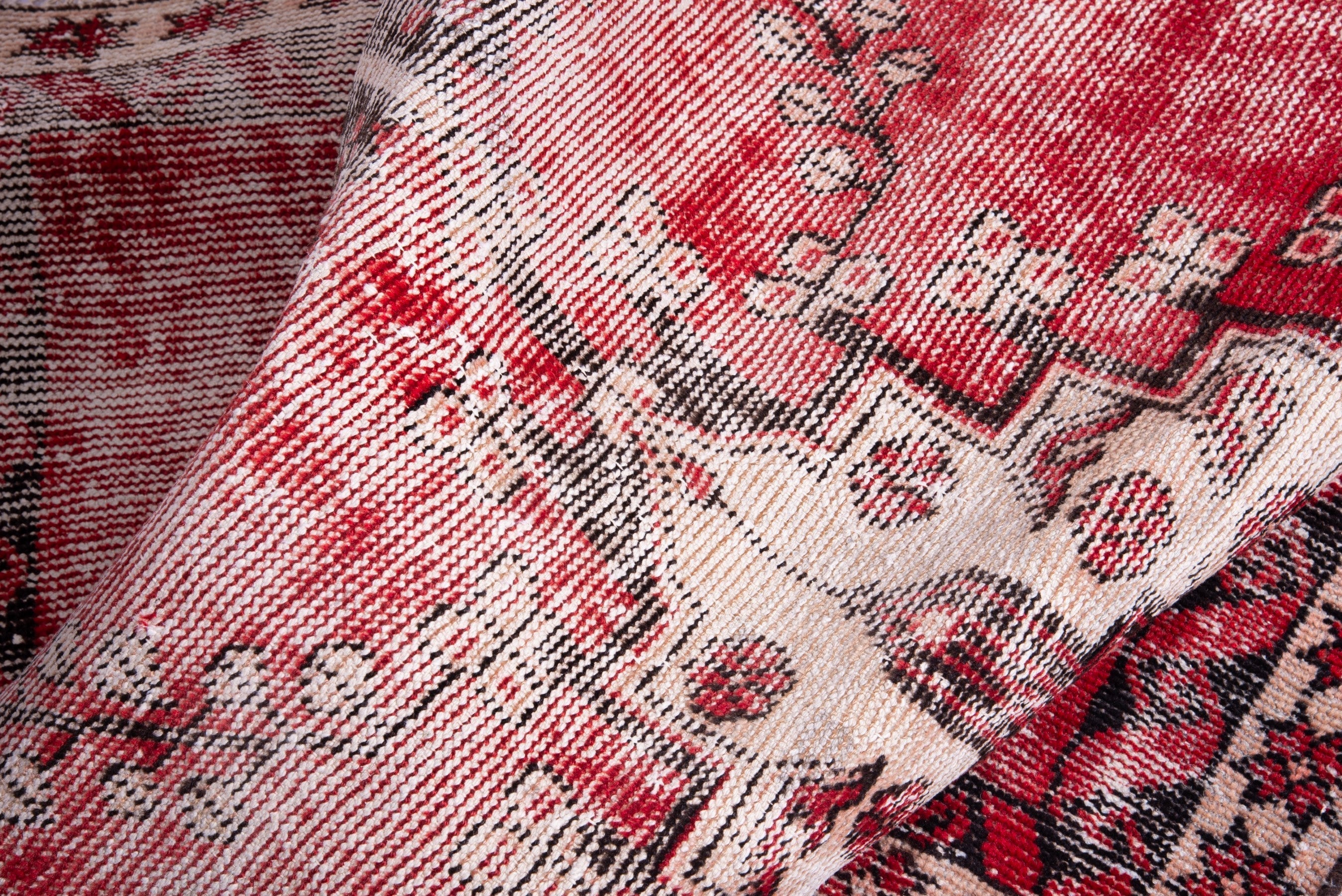 Persian Ferdos accent rug in faded red and stone, view 13 of 15
