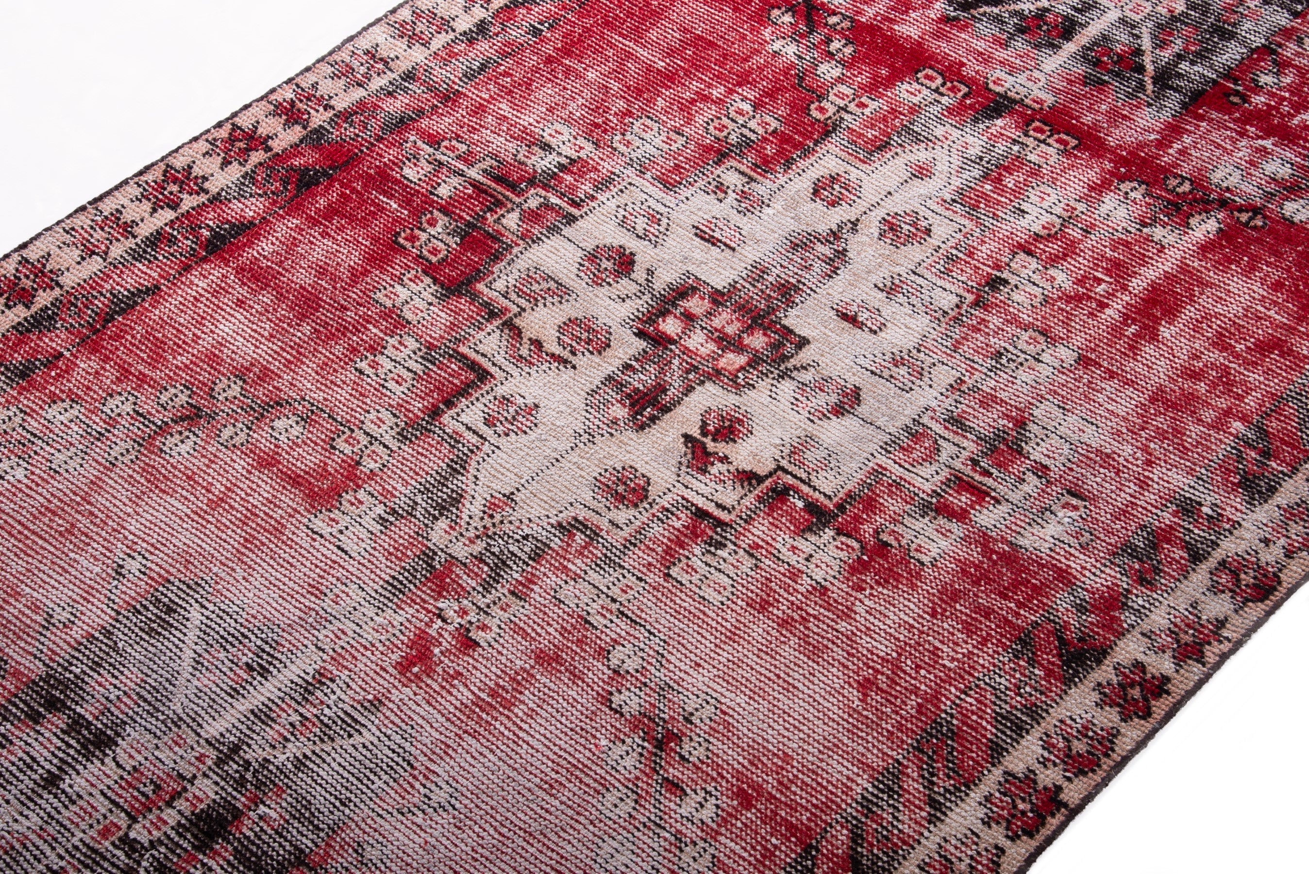 Persian Ferdos accent rug in faded red and stone, view 4 of 15