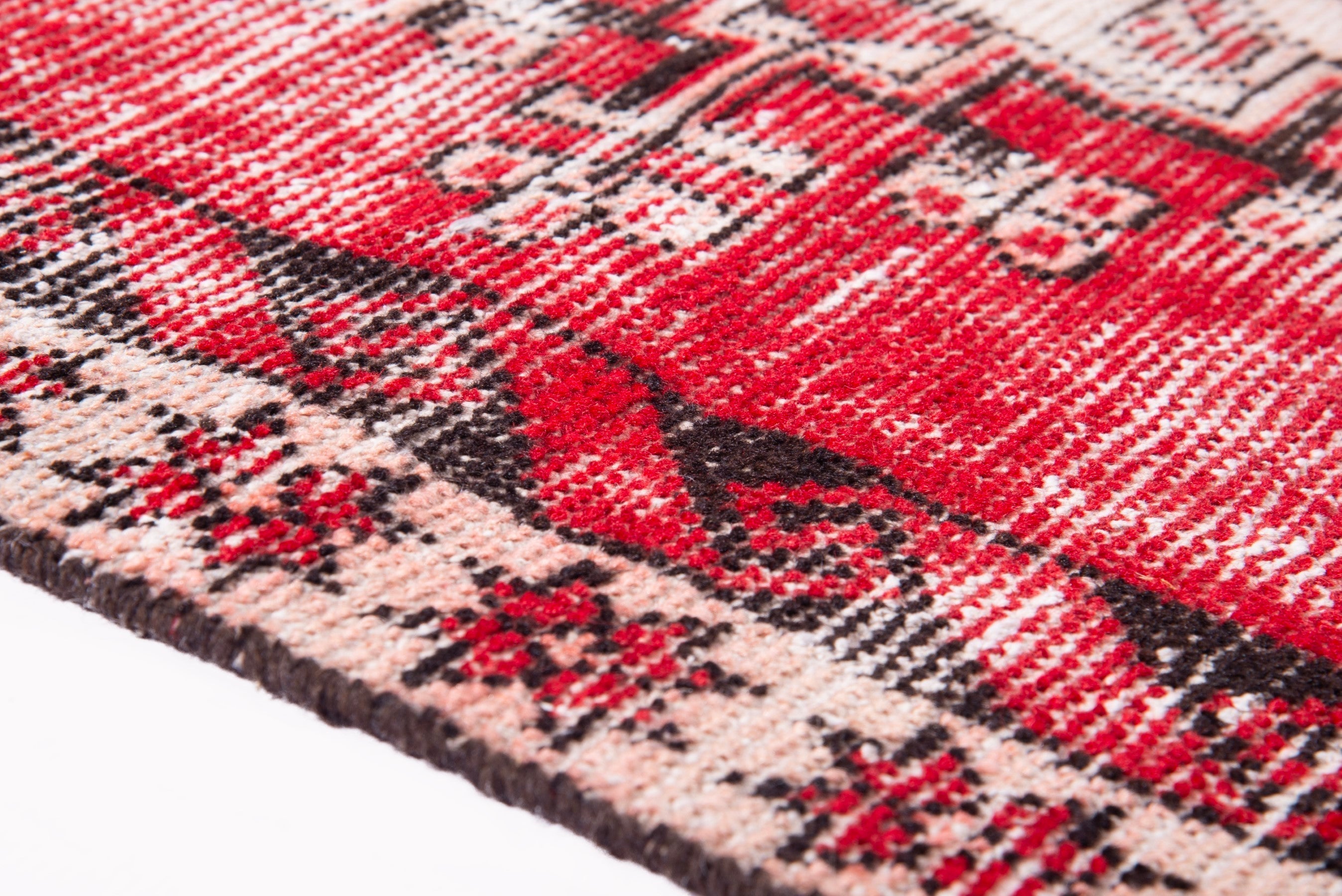 Persian Ferdos accent rug in faded red and stone, view 8 of 15
