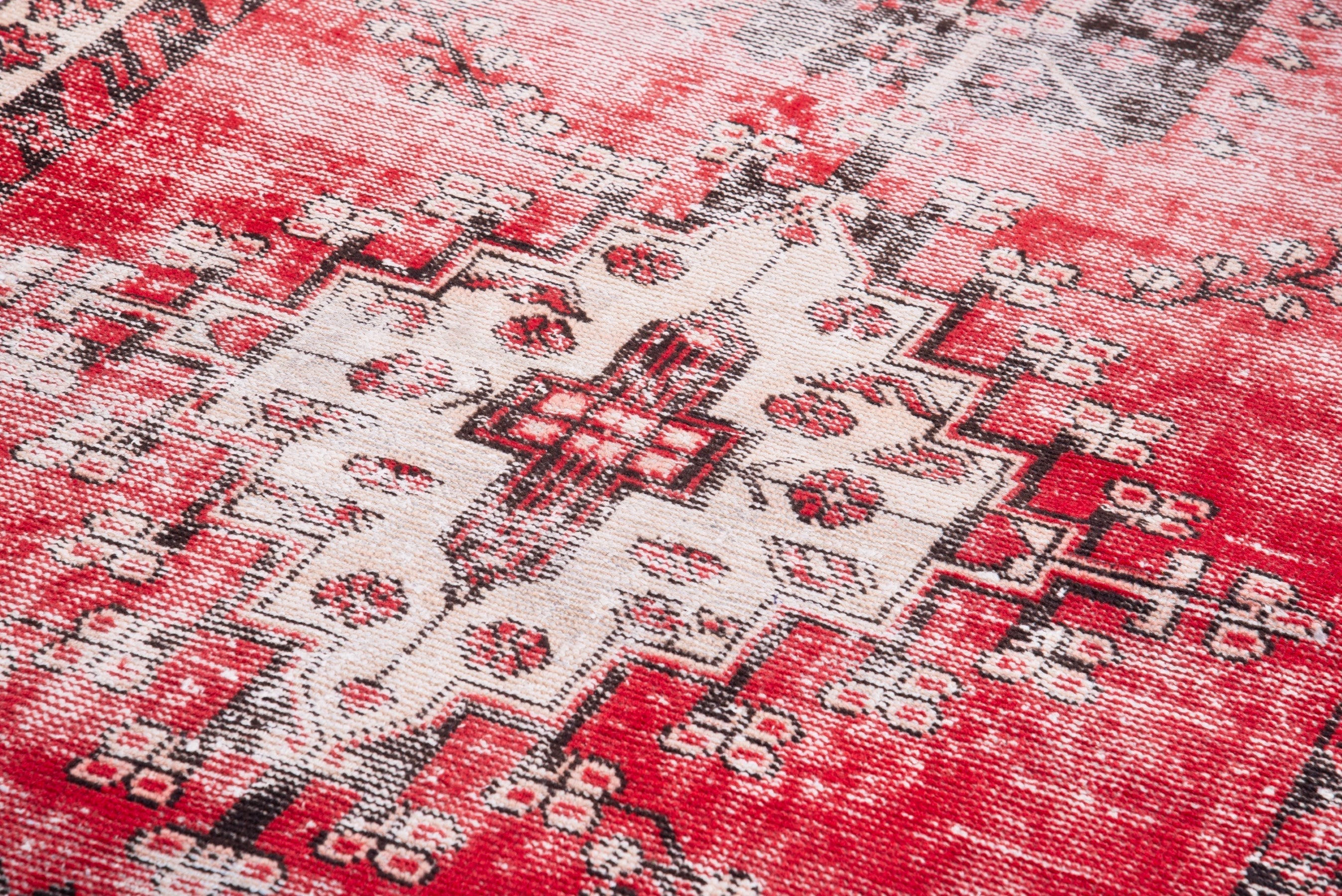 Persian Ferdos accent rug in faded red and stone, view 10 of 15