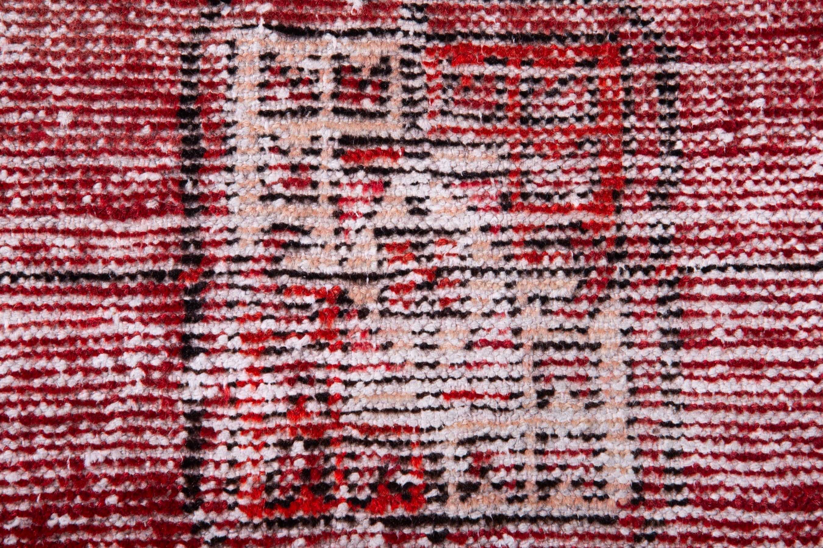 Persian Ferdos accent rug in burgundy and muted pink, view 11 of 15