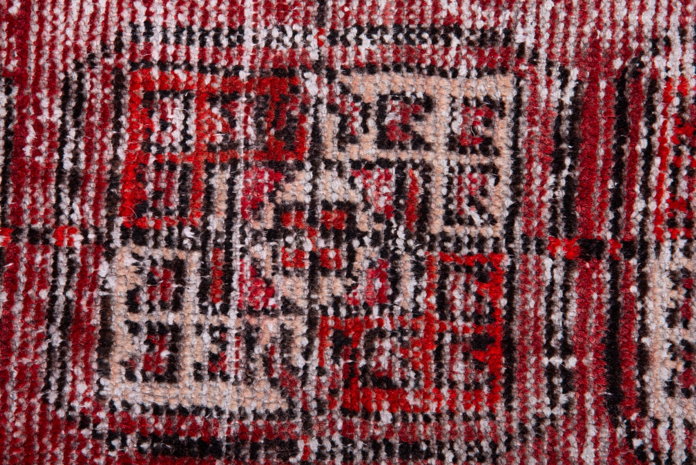 Persian Ferdos accent rug in burgundy and muted pink, view 12 of 15