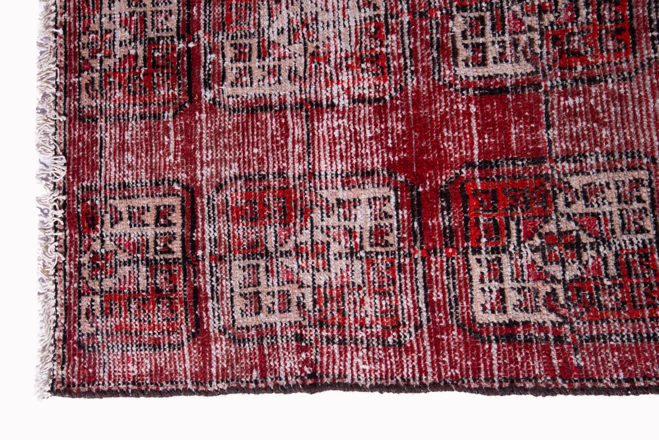 Persian Ferdos accent rug in burgundy and muted pink, view 5 of 15