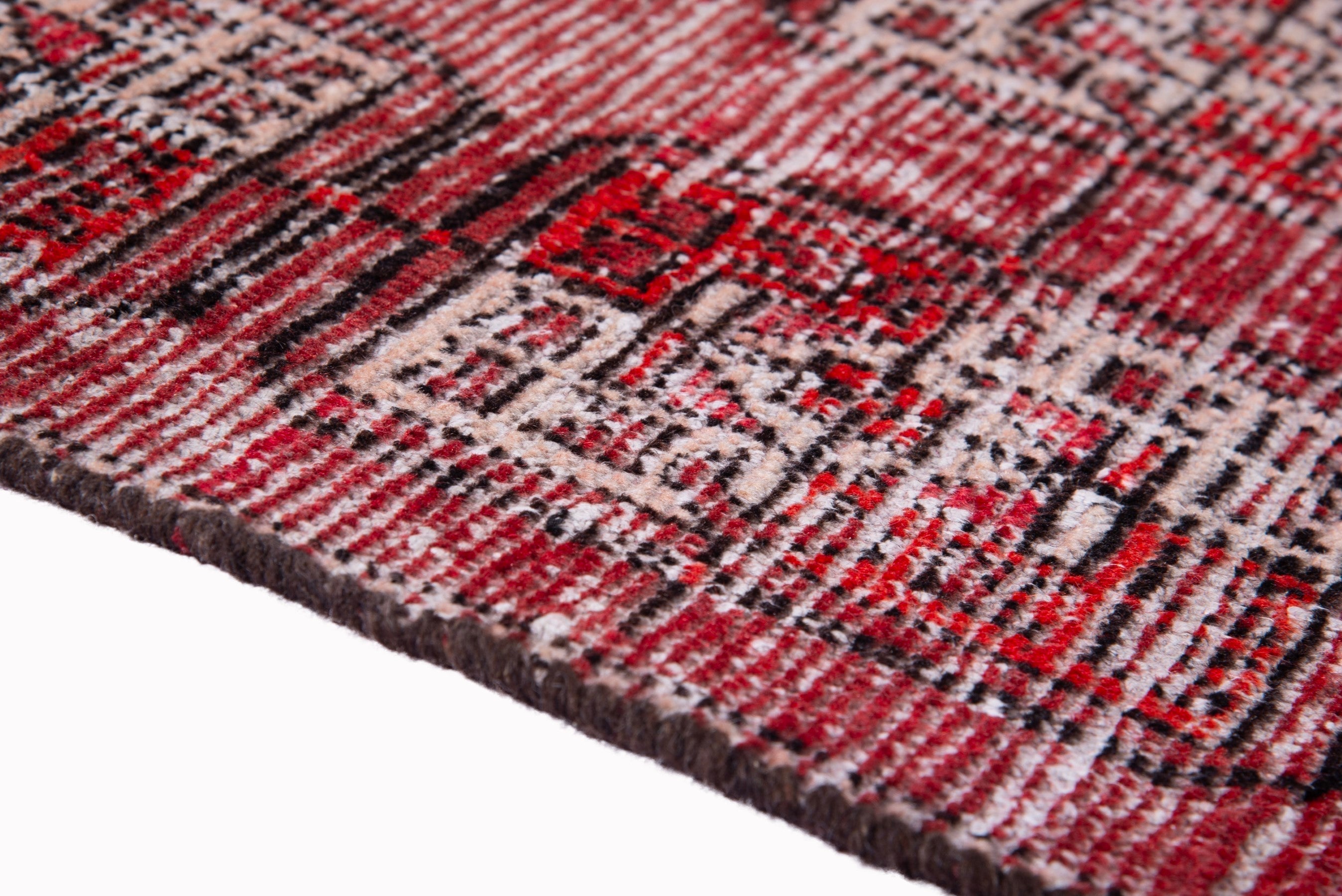 Persian Ferdos accent rug in burgundy and muted pink, view 8 of 15