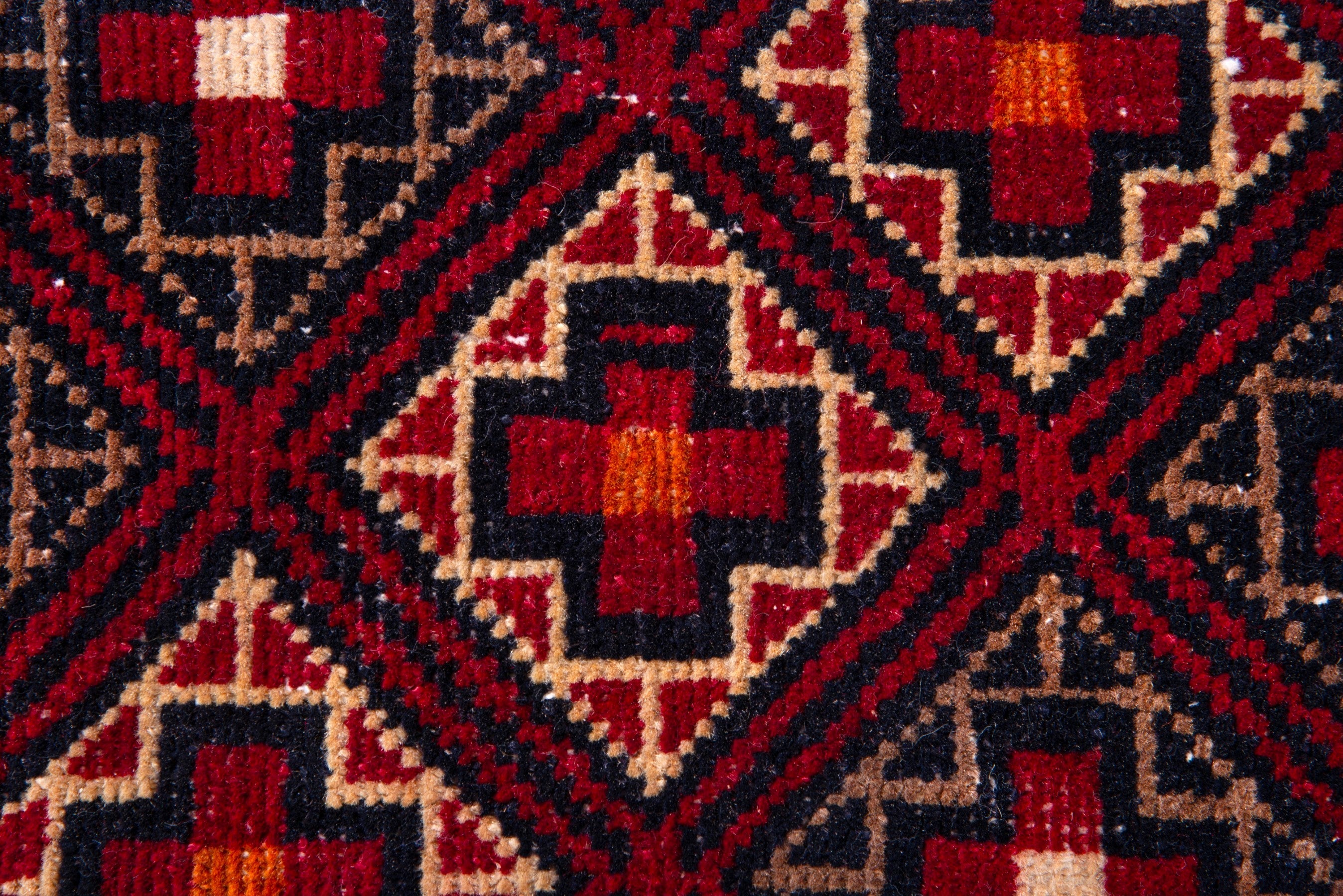 Persian Baluch runner rug in burgundy and deep red, view 11 of 17