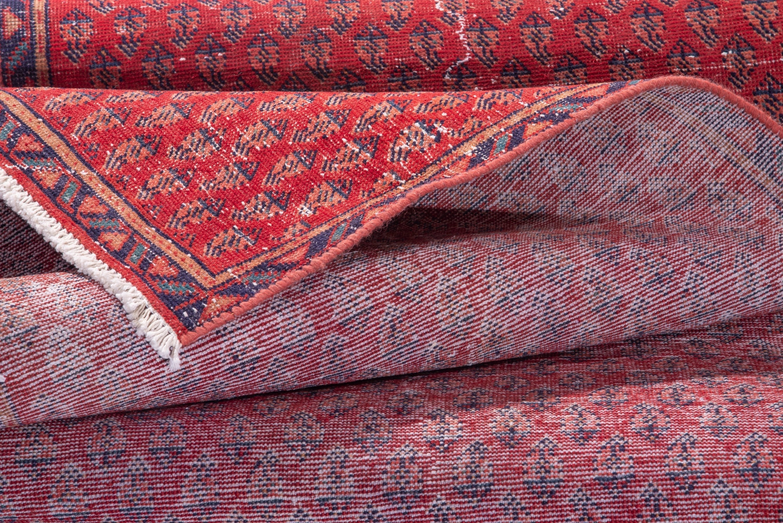Persian Arak runner rug in deep red and burgundy, view 14 of 19