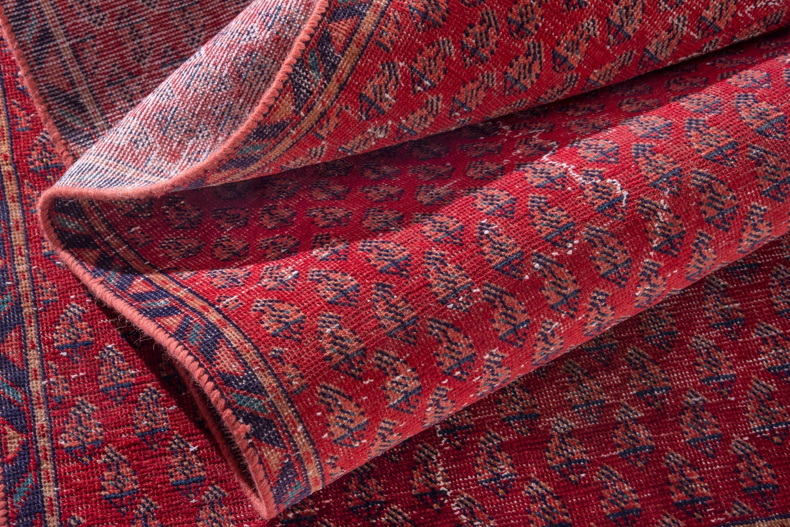 Persian Arak runner rug in deep red and burgundy, view 16 of 19