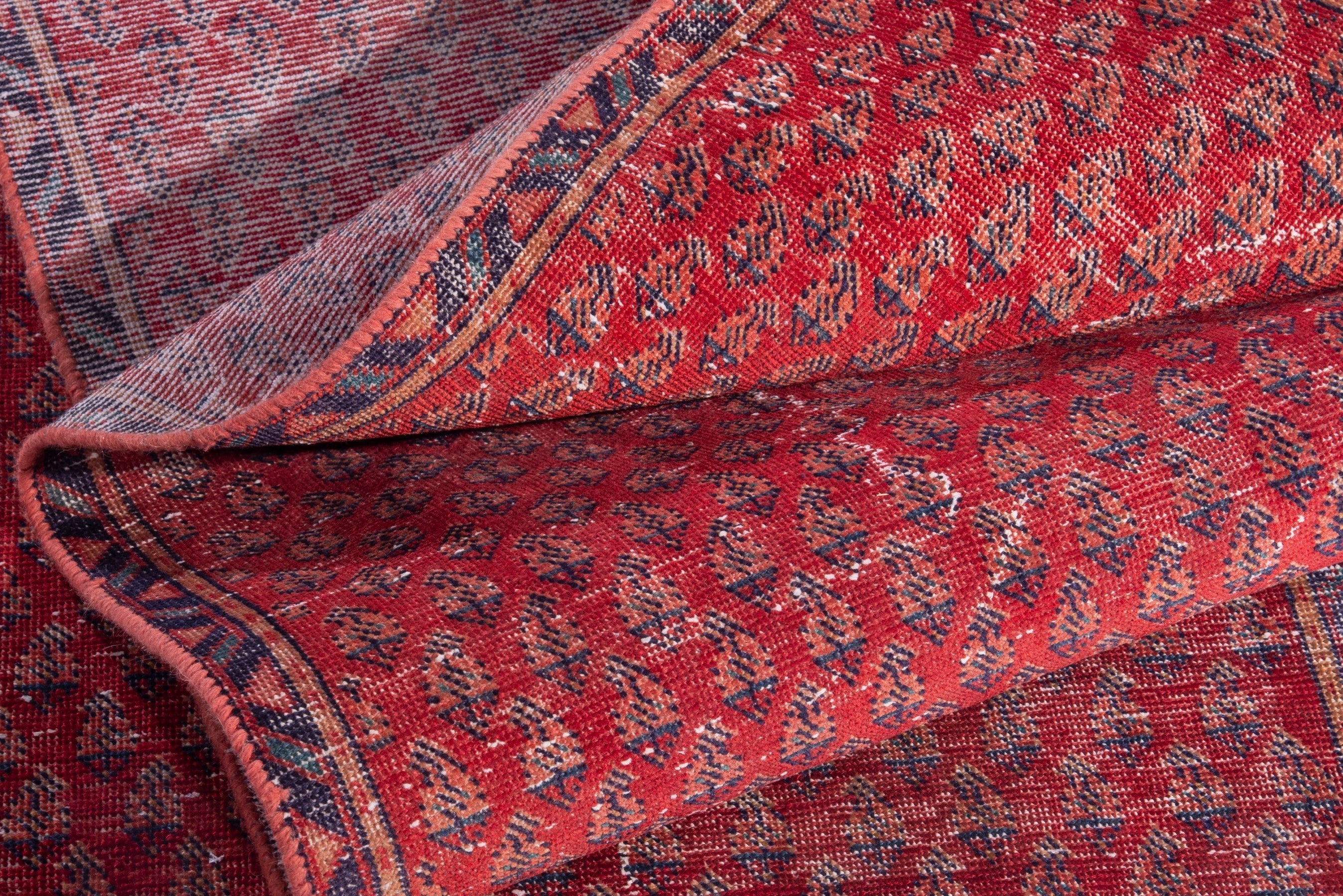 Persian Arak runner rug in deep red and burgundy, view 17 of 19