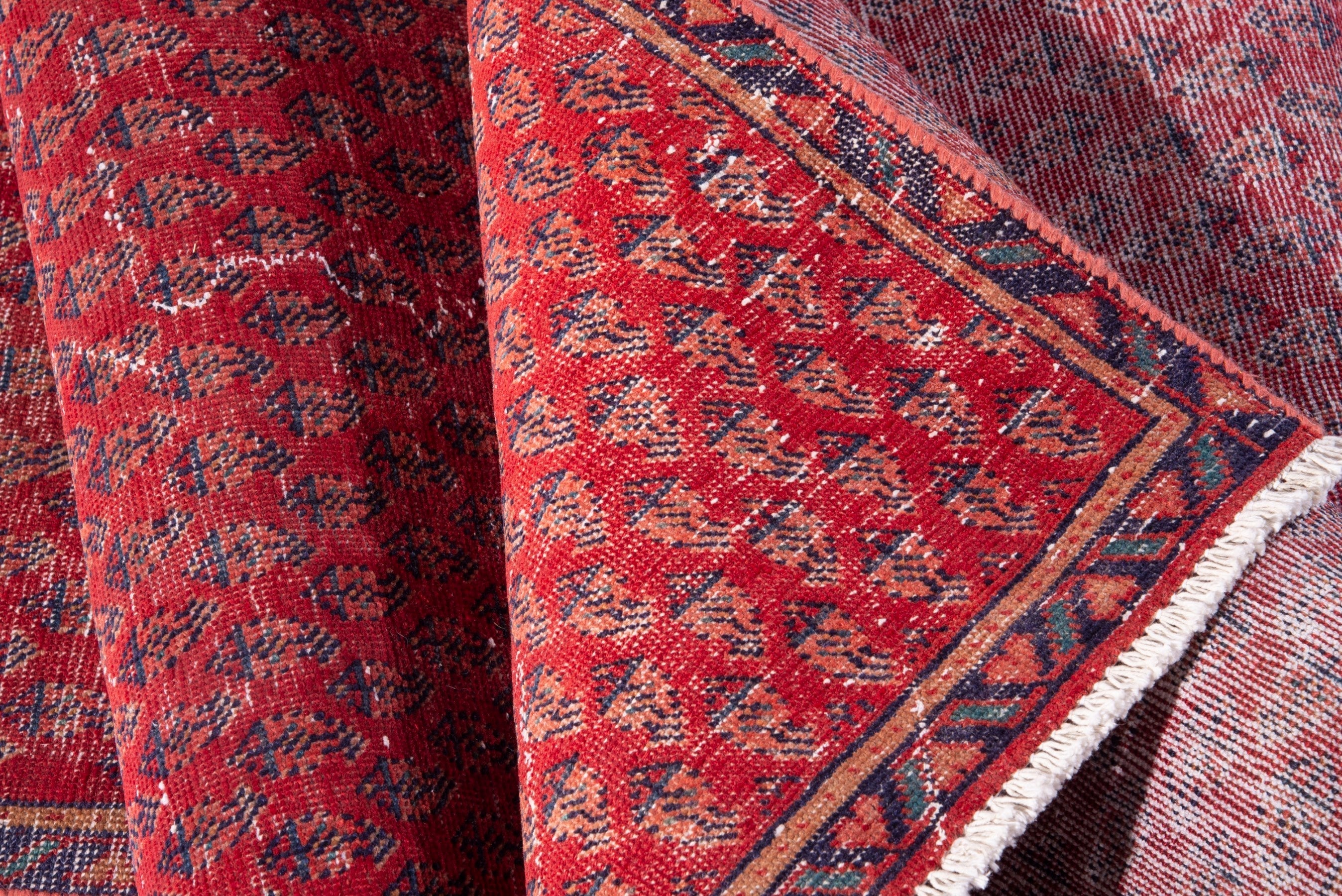 Persian Arak runner rug in deep red and burgundy, view 18 of 19
