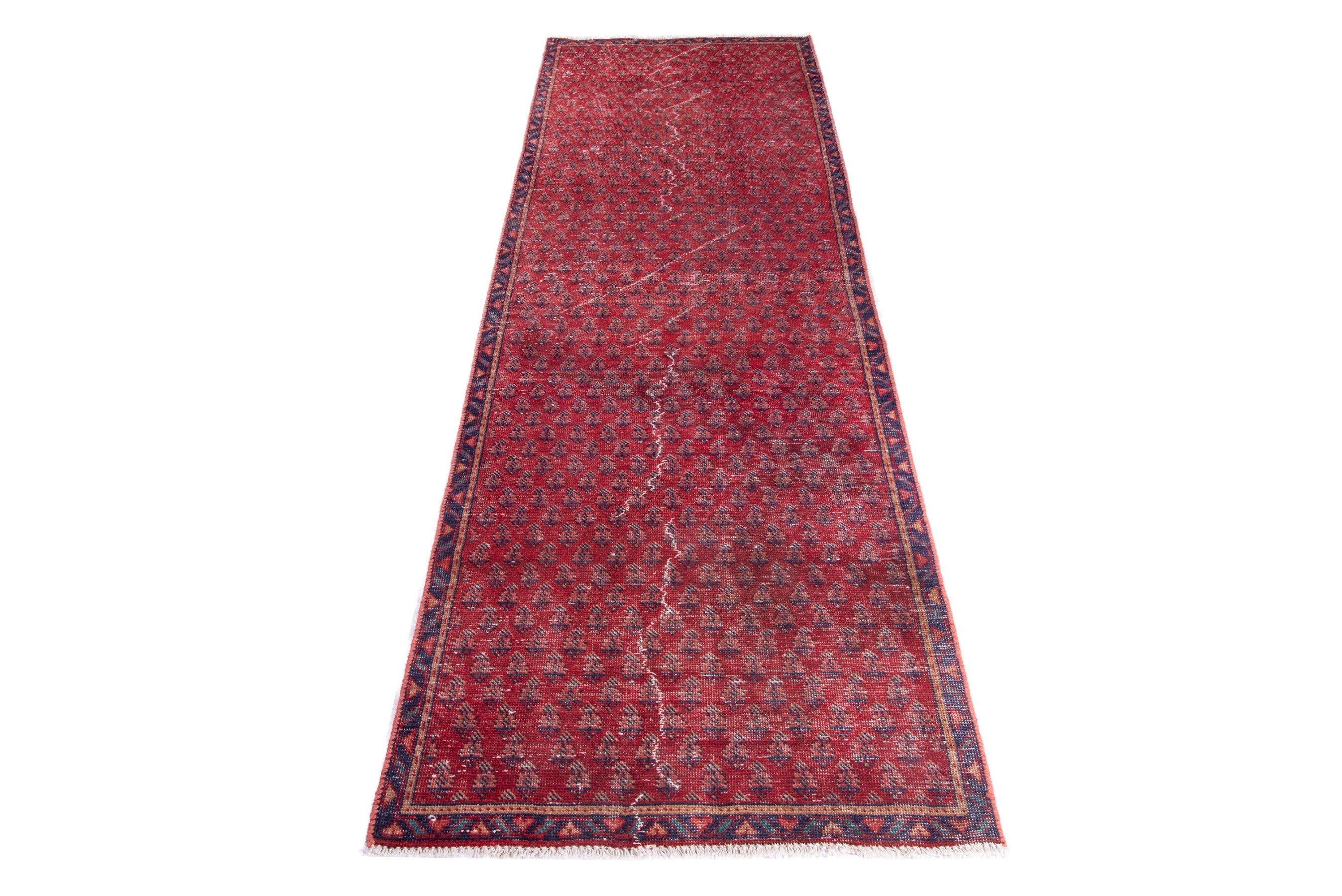 Persian Arak runner rug in deep red and burgundy, view 2 of 19