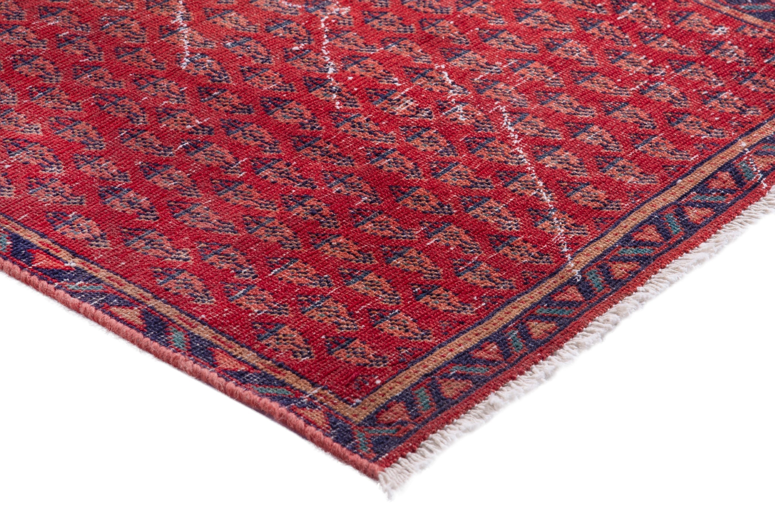 Persian Arak runner rug in deep red and burgundy, view 6 of 19
