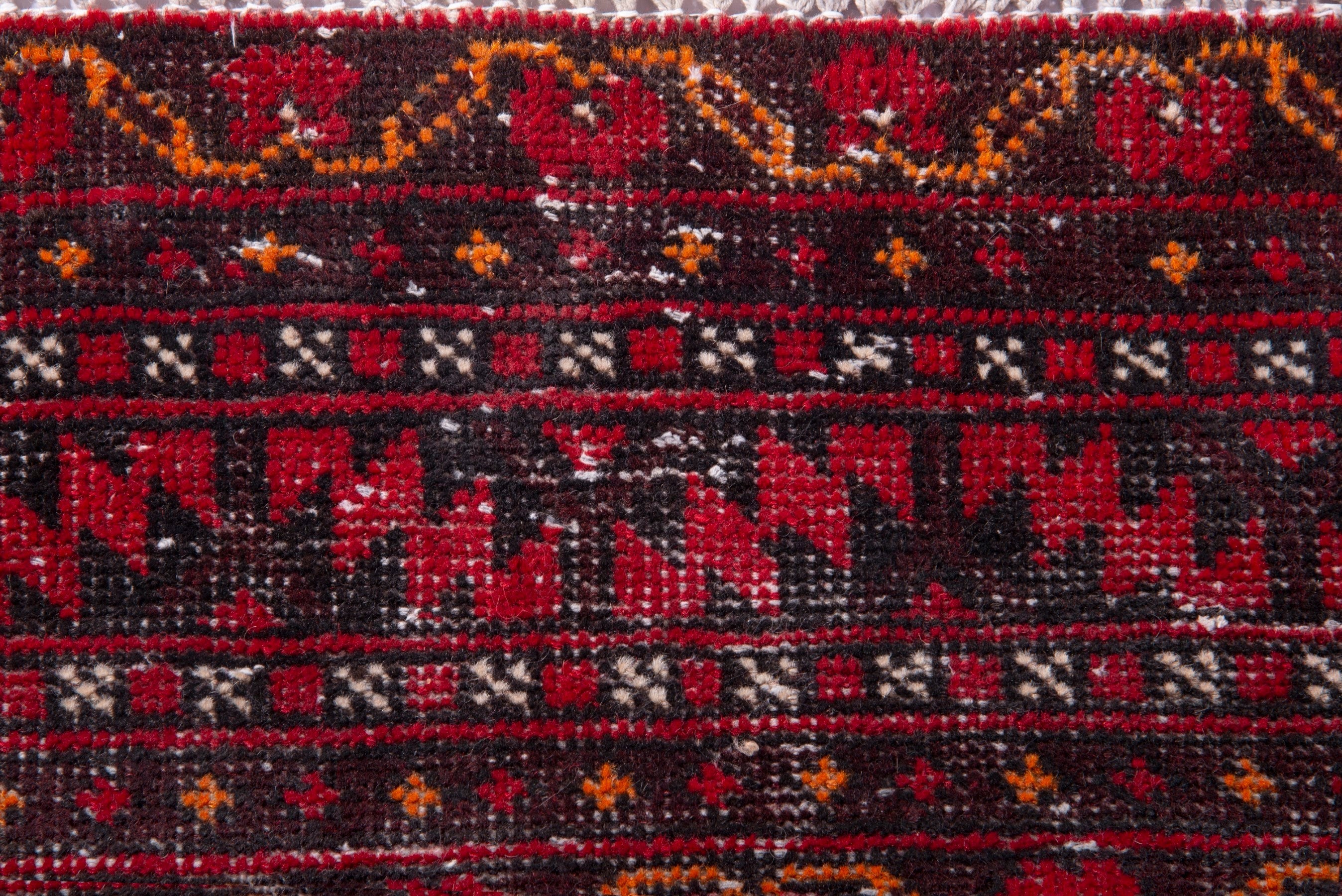 Persian Baluch accent rug in deep red and burgundy, view 10 of 19