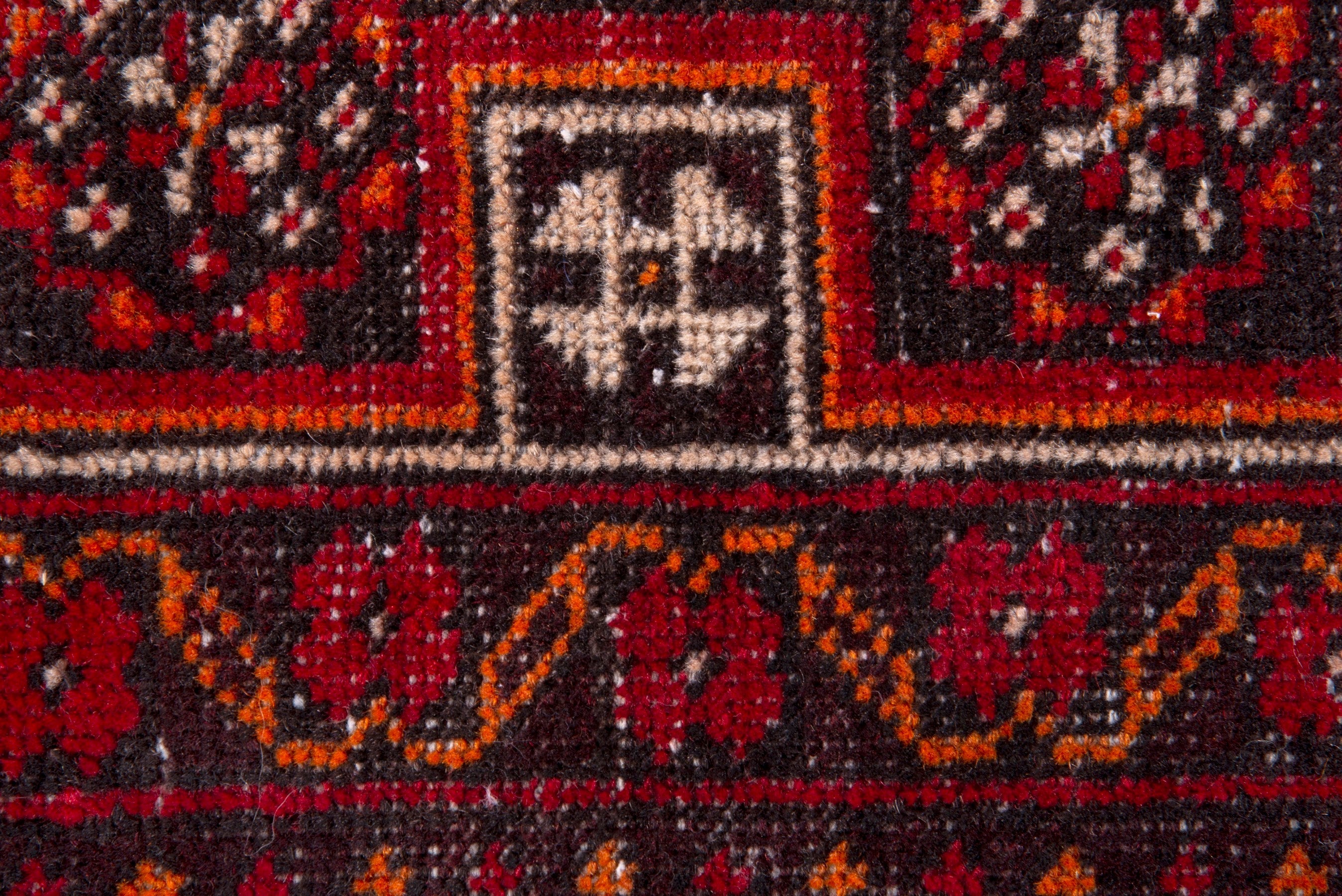 Persian Baluch accent rug in deep red and burgundy, view 13 of 19