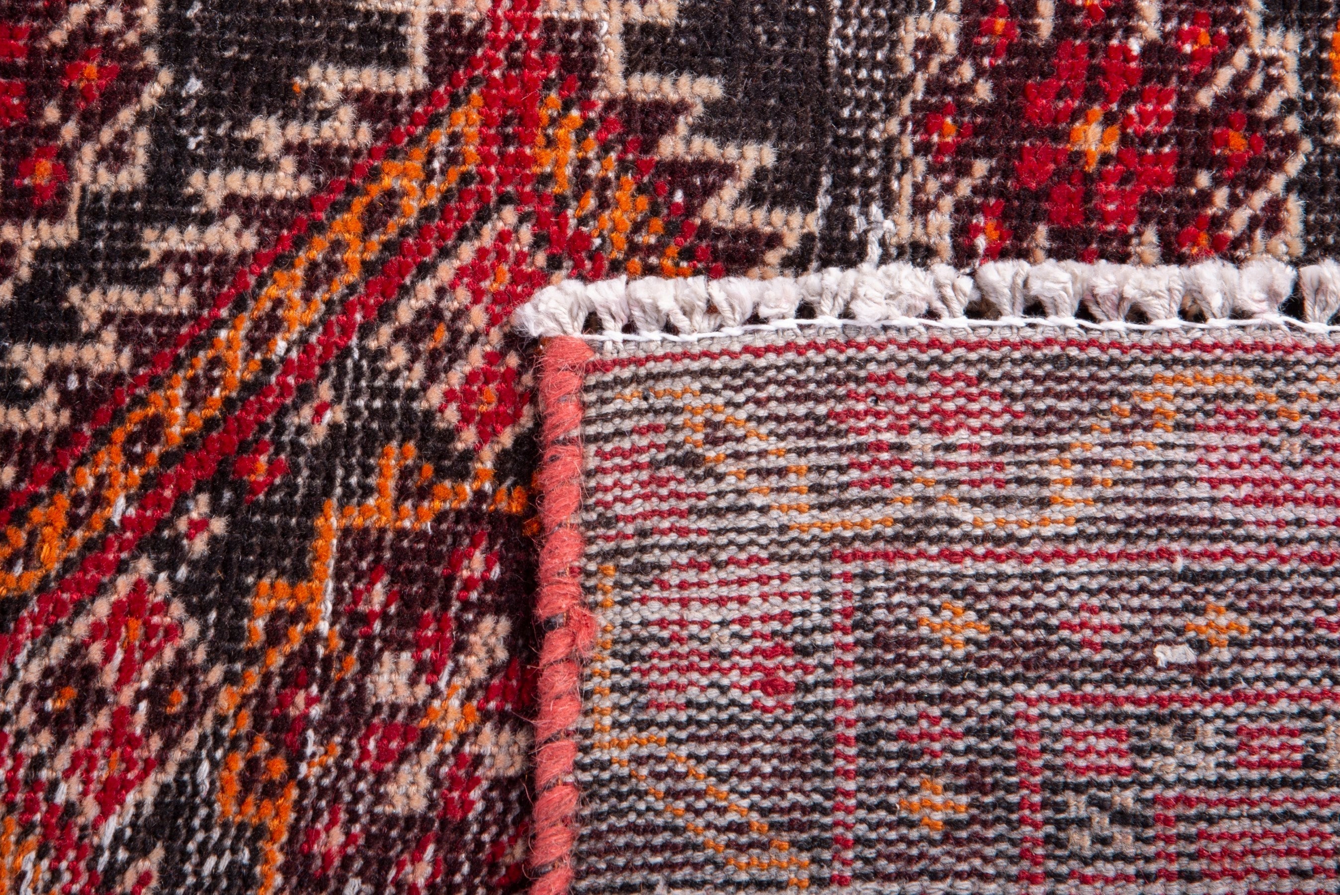 Persian Baluch accent rug in deep red and burgundy, view 19 of 19