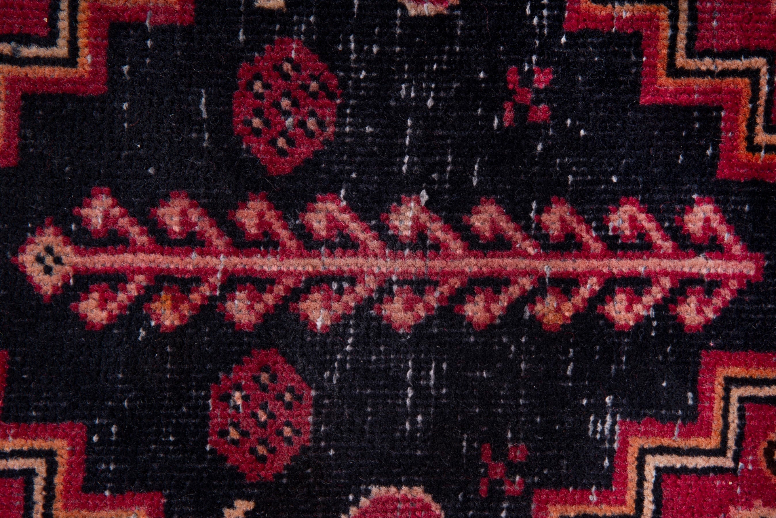 Persian Baluch runner rug in navy and burgundy, view 10 of 16
