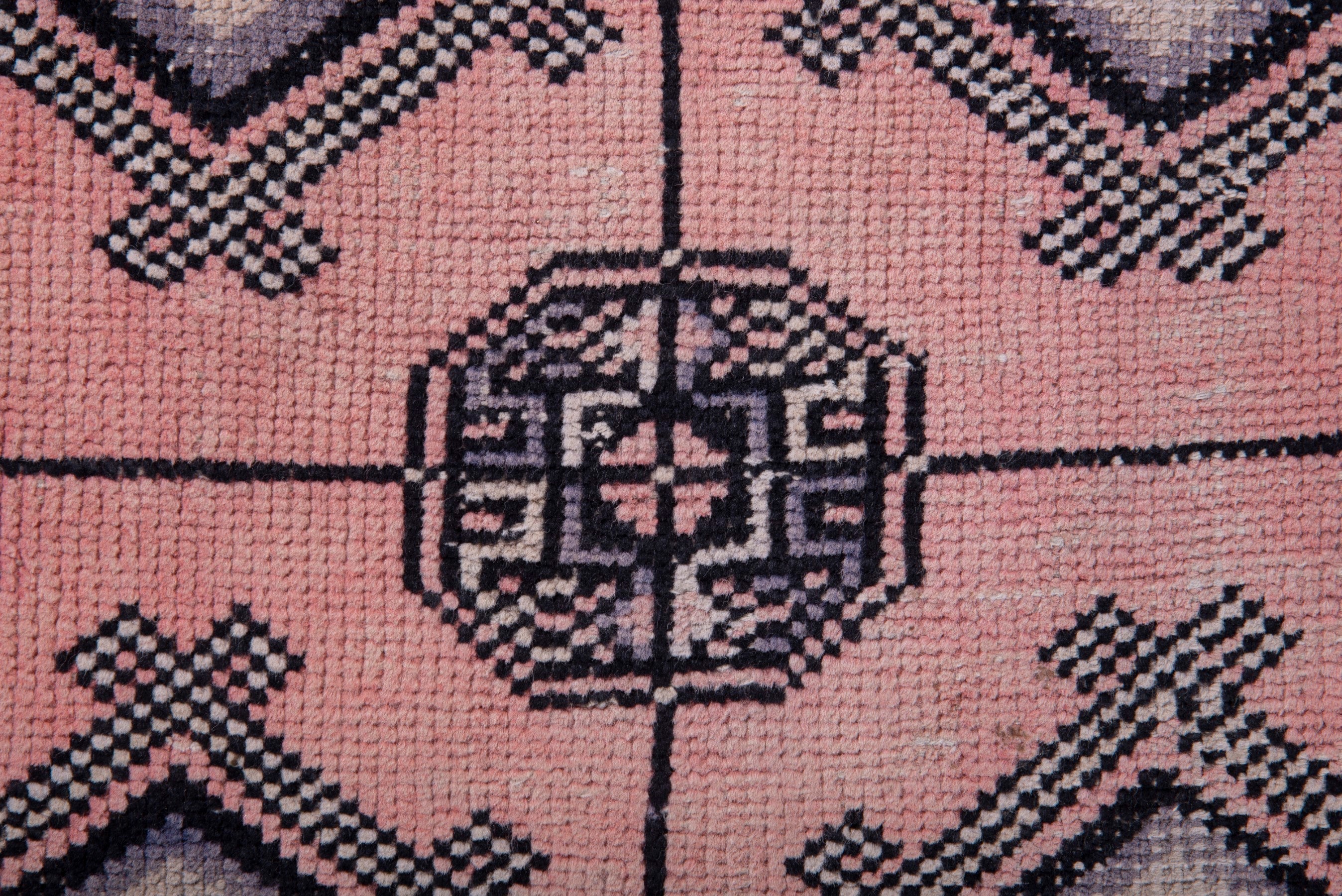Persian Torkaman runner rug in terracotta and charcoal, view 11 of 17