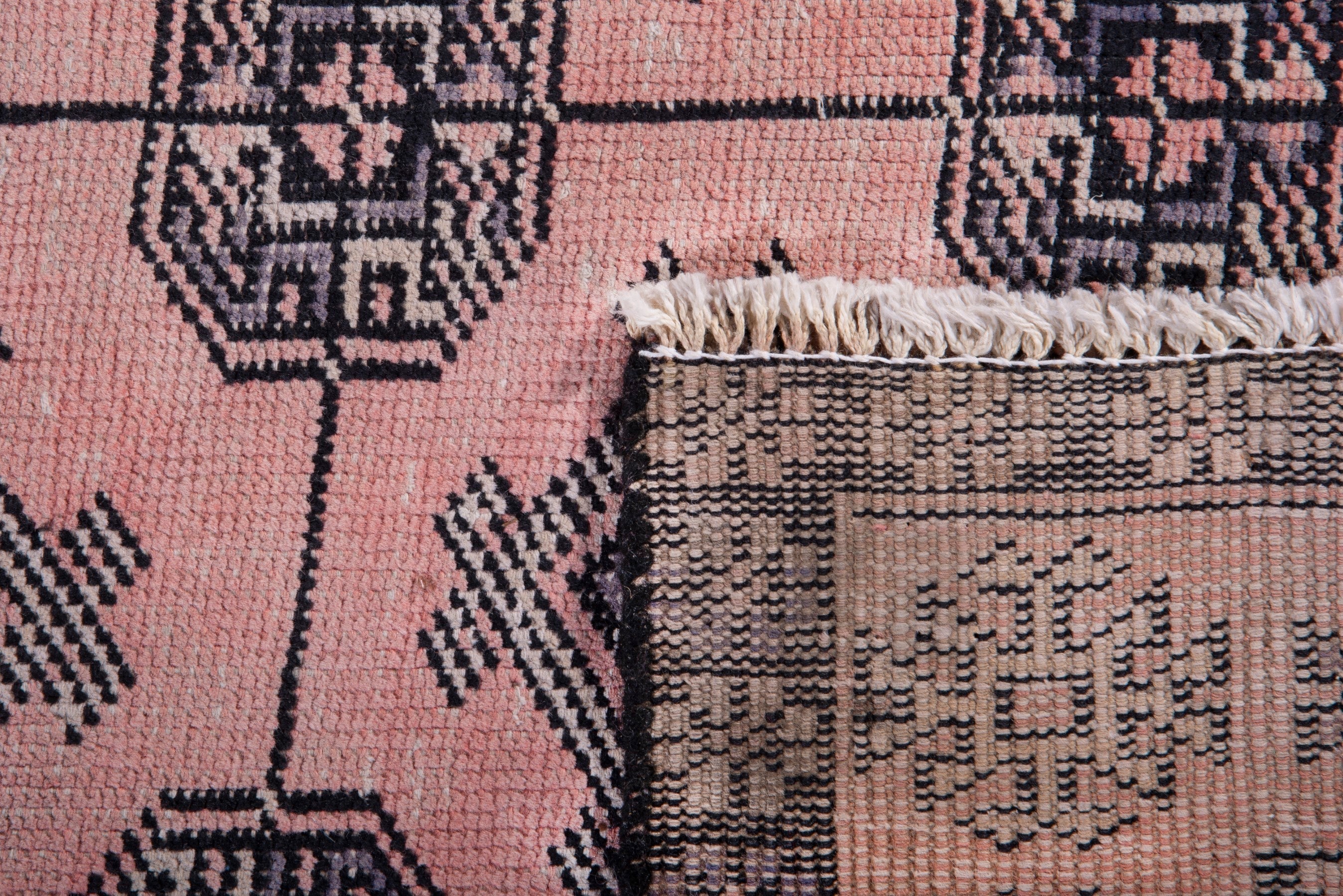 Persian Torkaman runner rug in terracotta and charcoal, view 17 of 17
