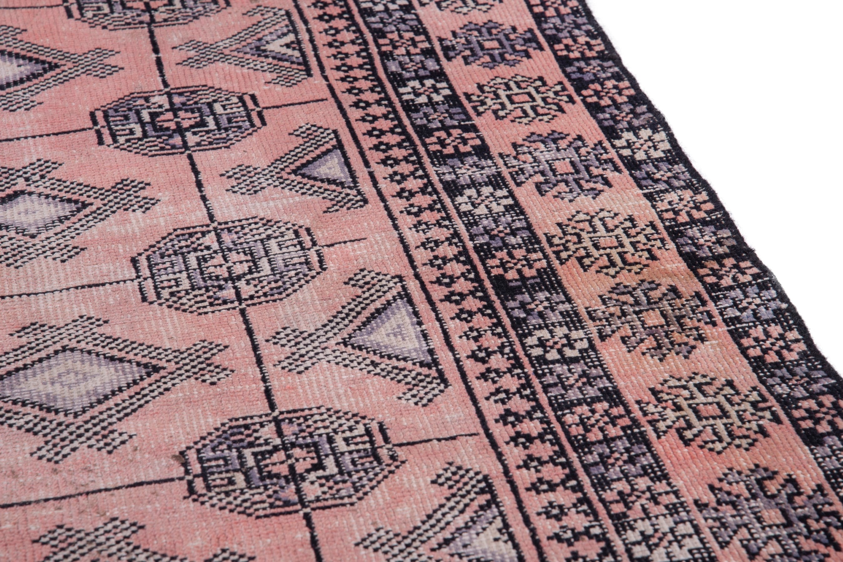 Persian Torkaman runner rug in terracotta and charcoal, view 7 of 17