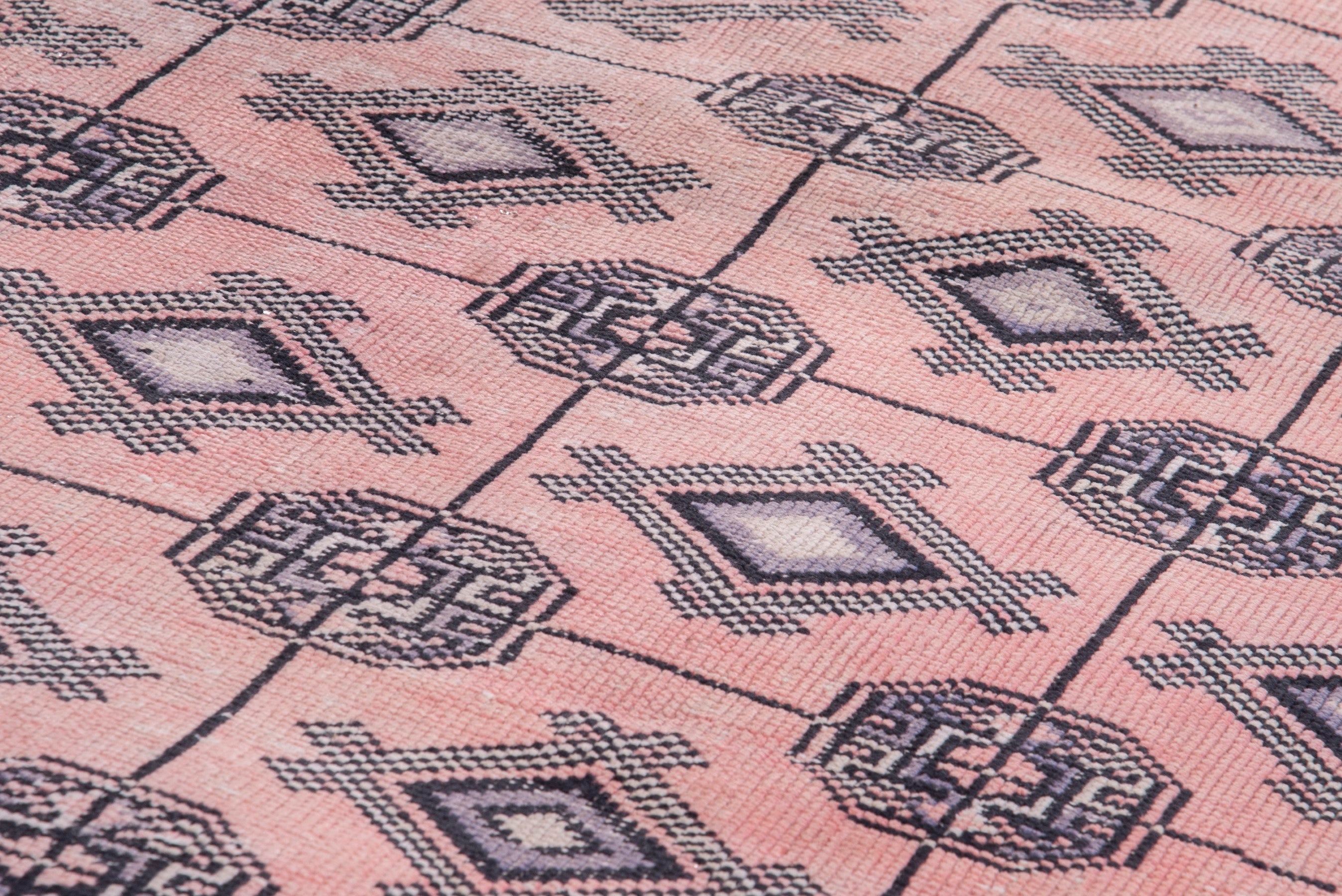 Persian Torkaman runner rug in terracotta and charcoal, view 9 of 17