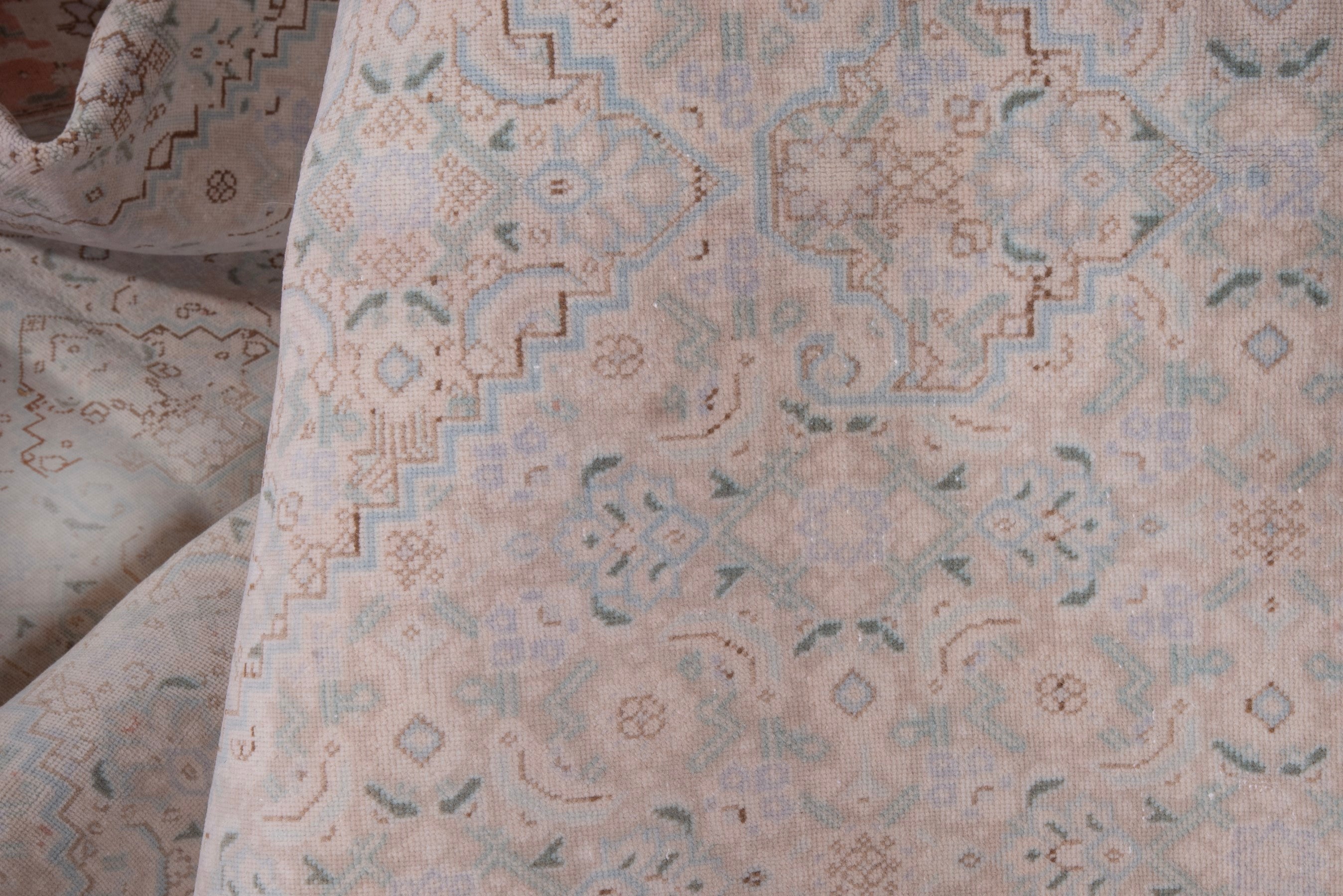 Persian Tabriz area rug in stone and terracotta, view 12 of 14