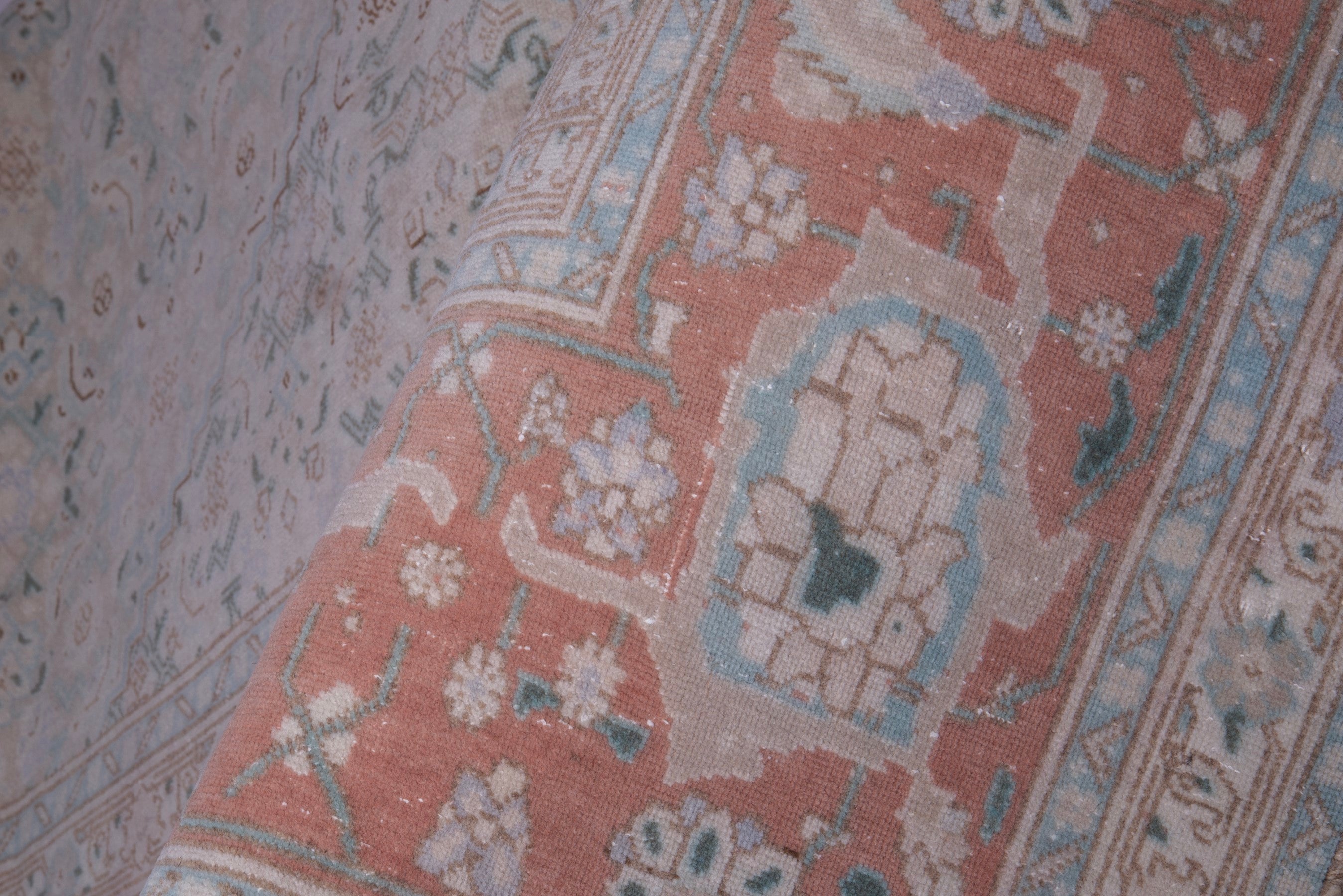 Persian Tabriz area rug in stone and terracotta, view 13 of 14