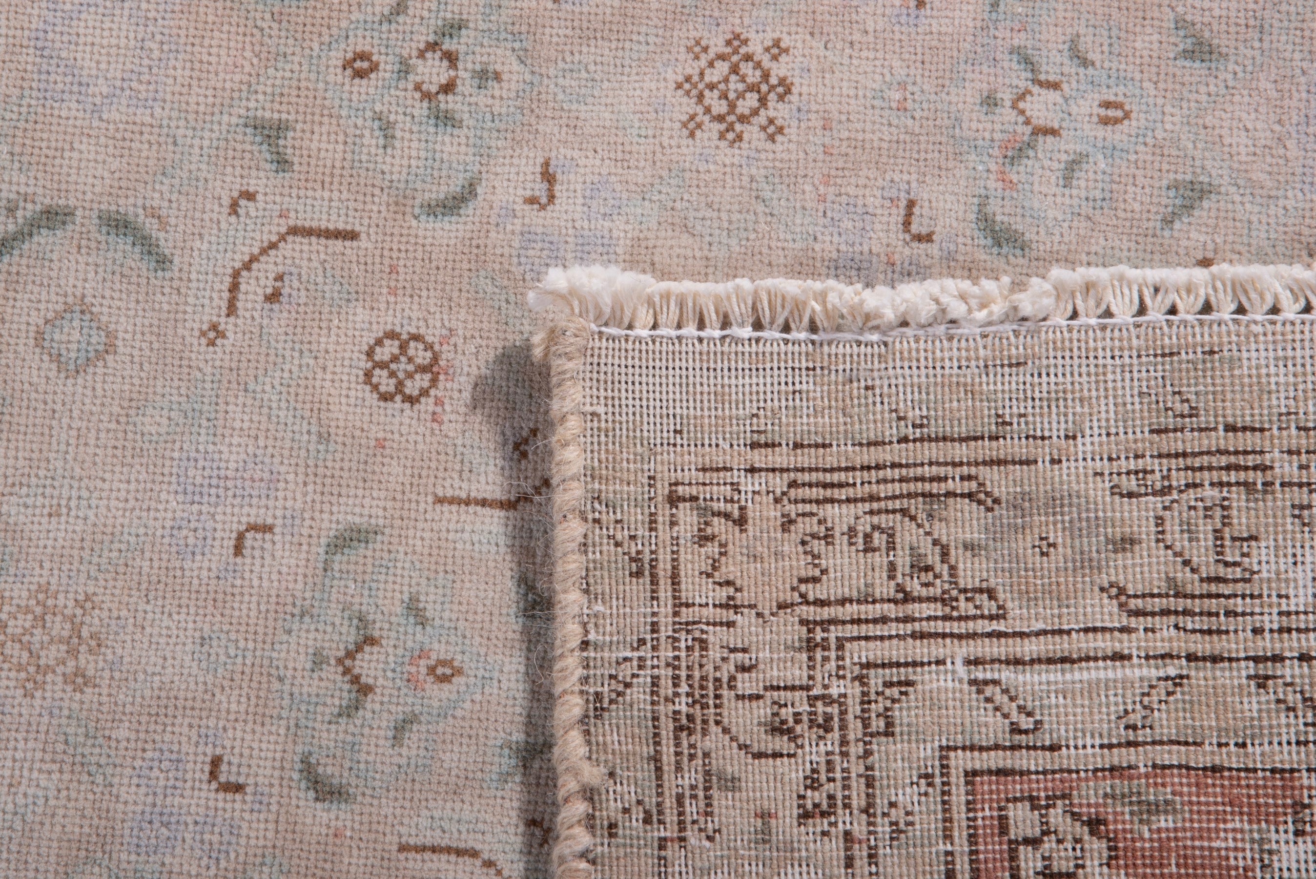 Persian Tabriz area rug in stone and terracotta, view 14 of 14