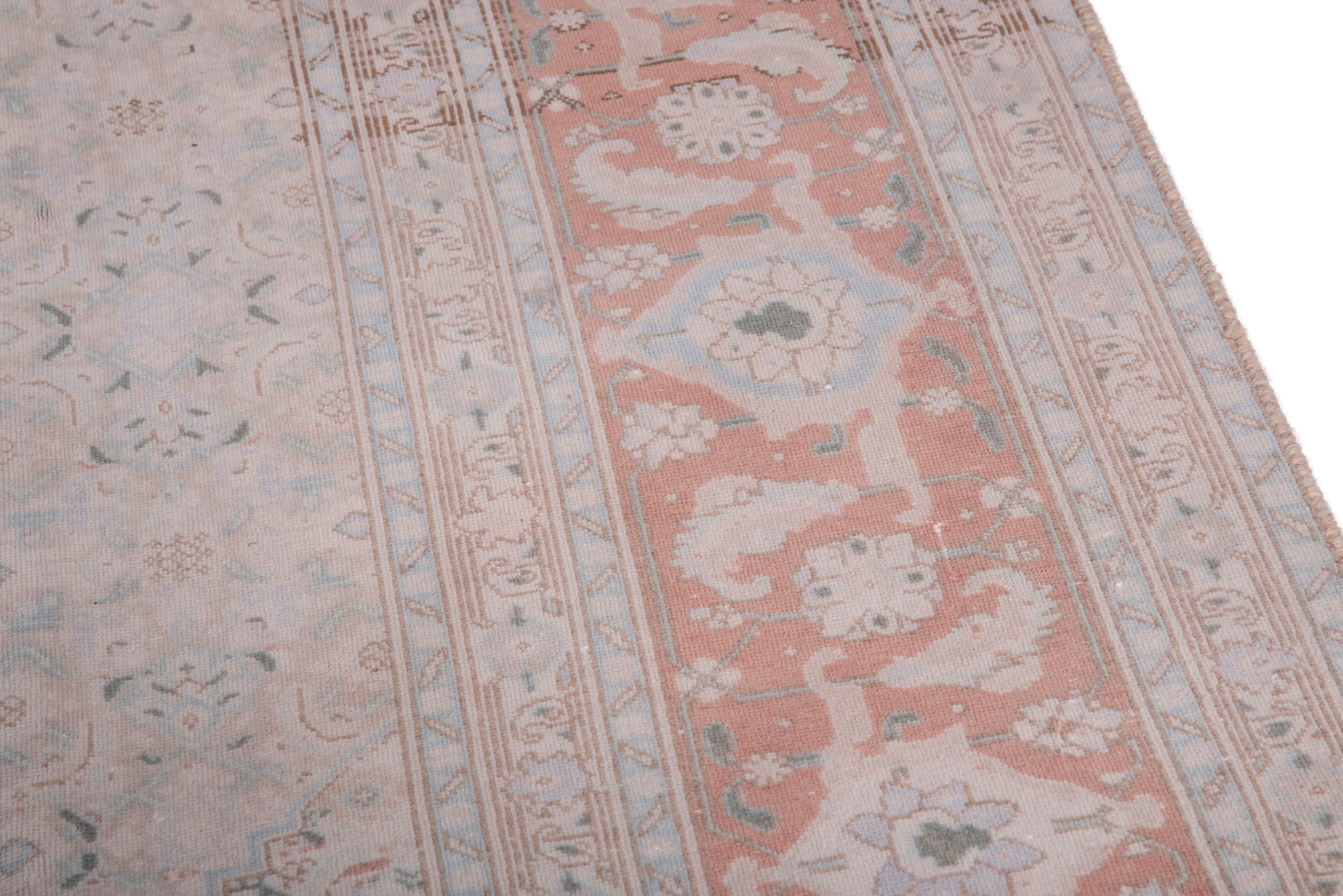 Persian Tabriz area rug in stone and terracotta, view 7 of 14