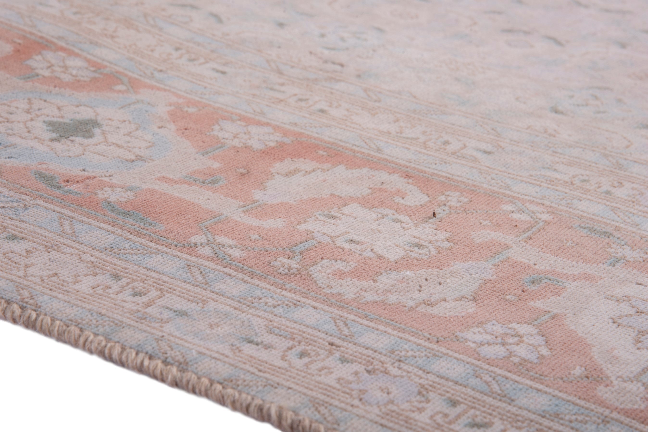 Persian Tabriz area rug in stone and terracotta, view 8 of 14