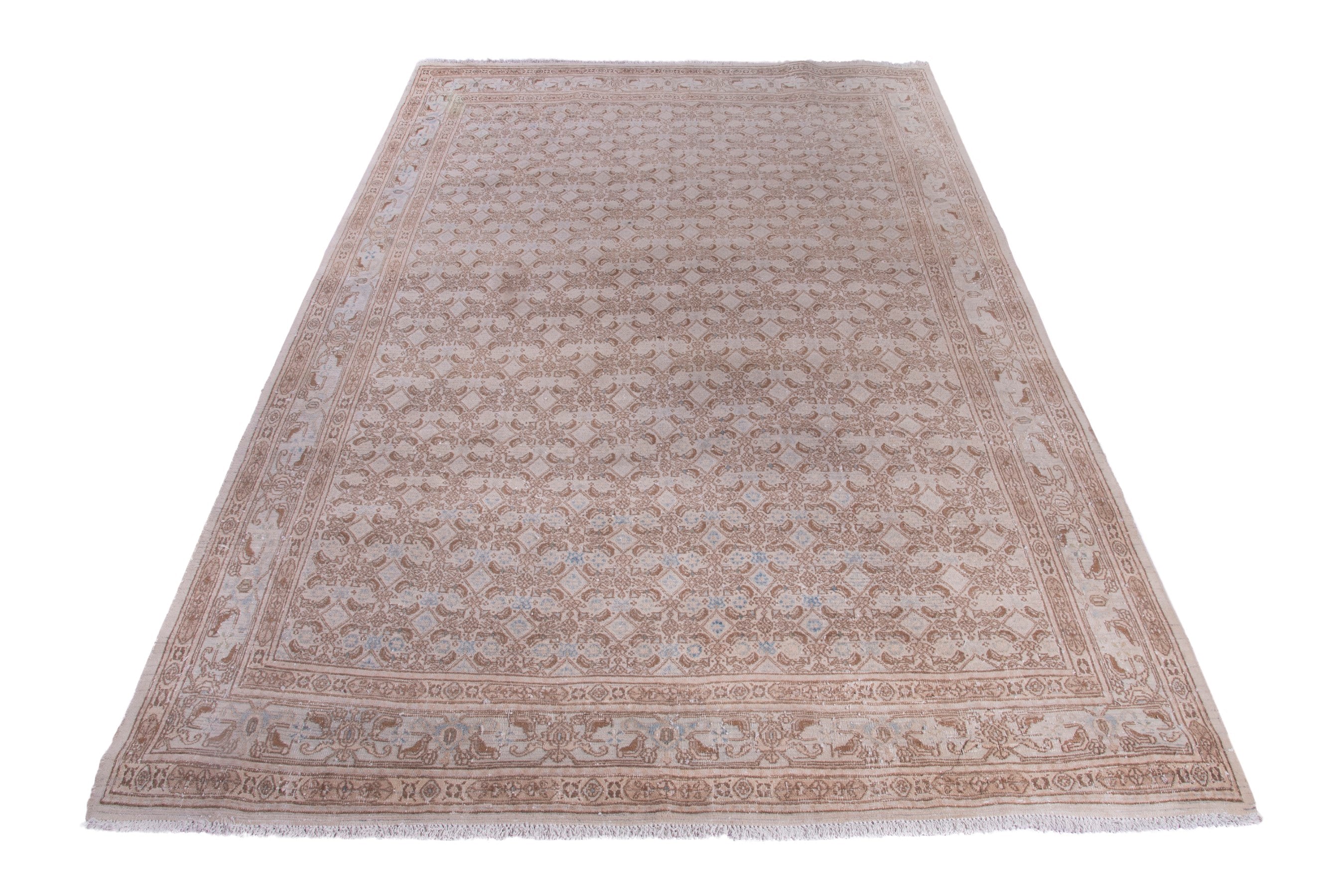 Persian Birjand oversized rug in terracotta and muted pink, view 2 of 17