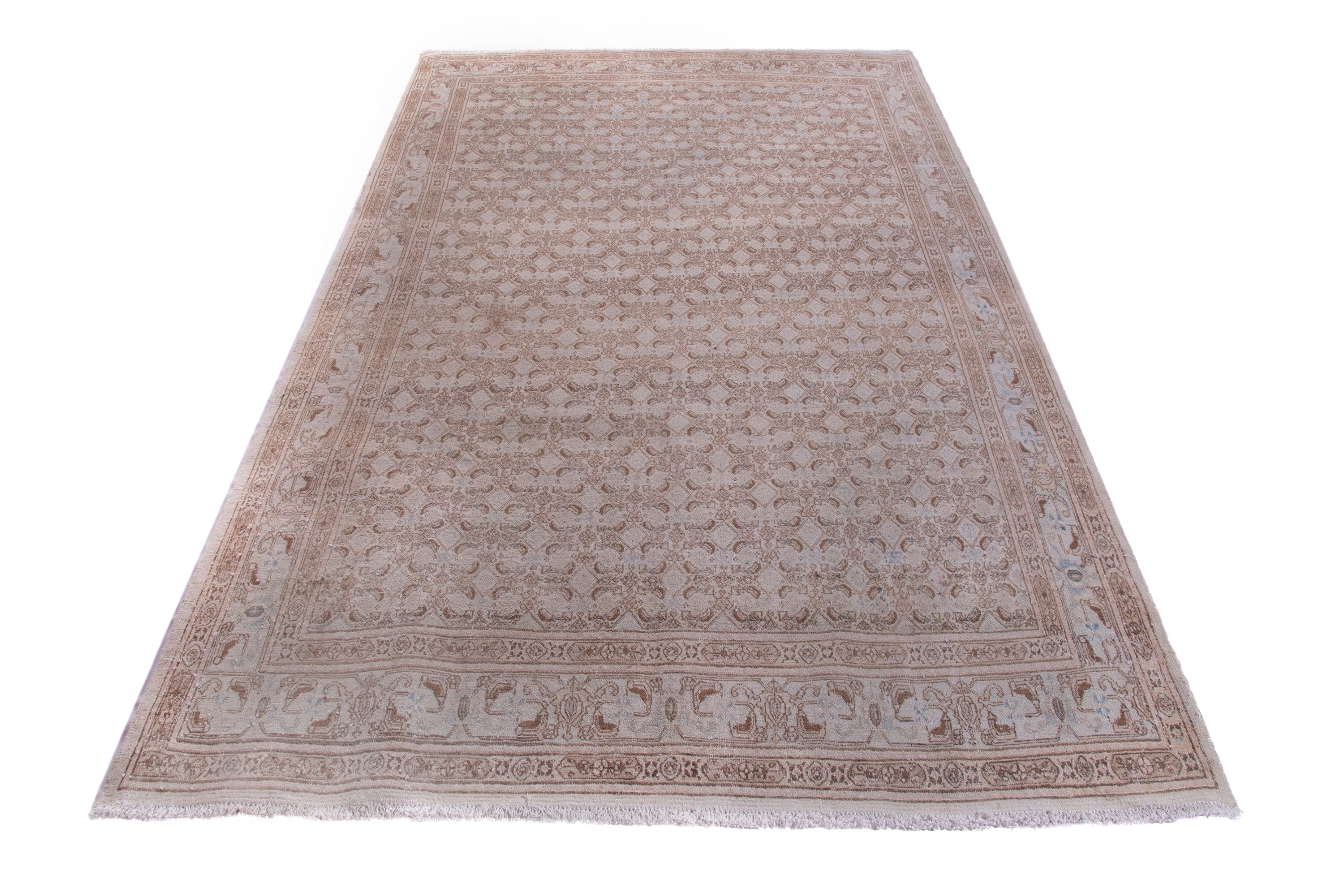 Persian Birjand oversized rug in terracotta and muted pink, view 3 of 17