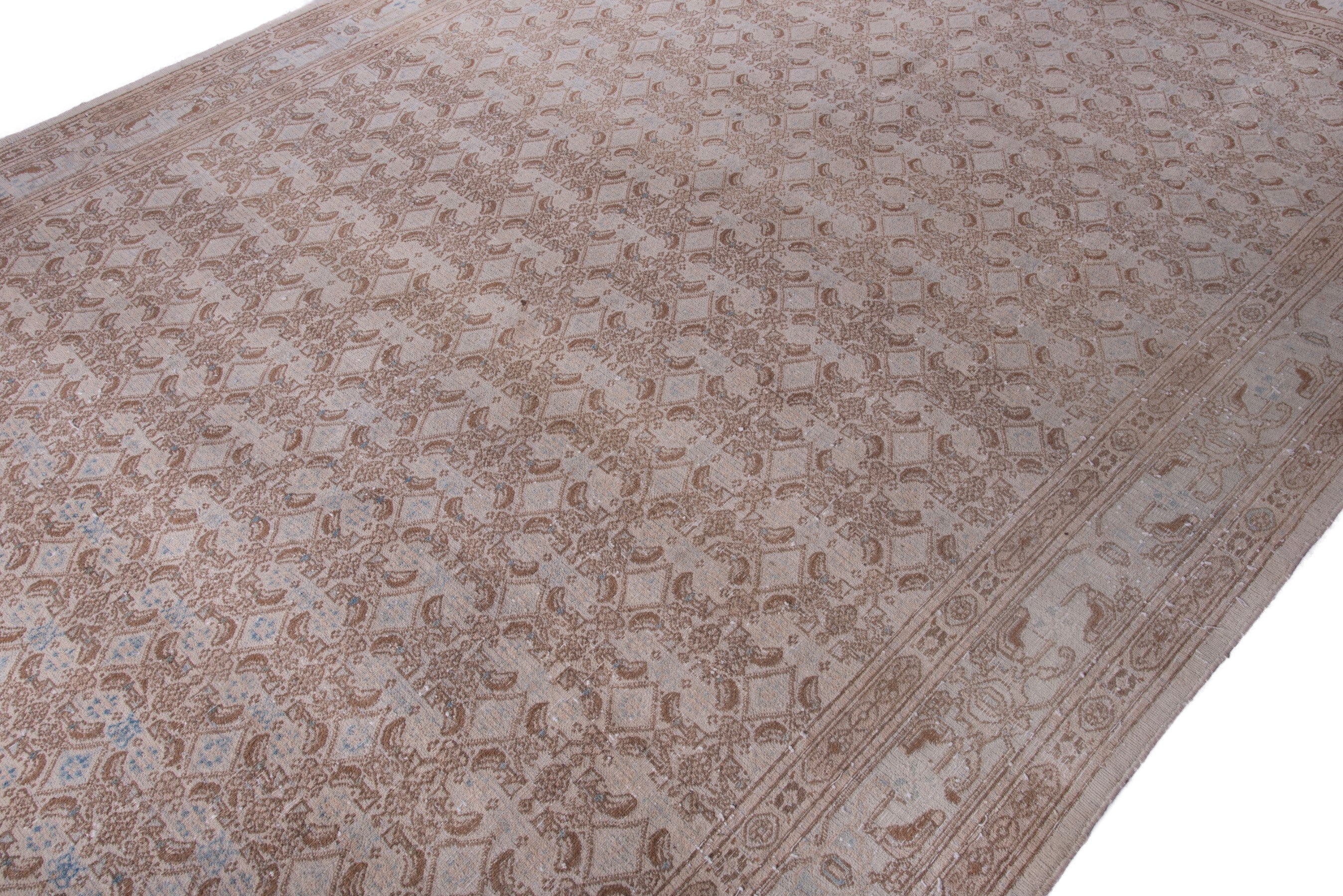 Persian Birjand oversized rug in terracotta and muted pink, view 6 of 17