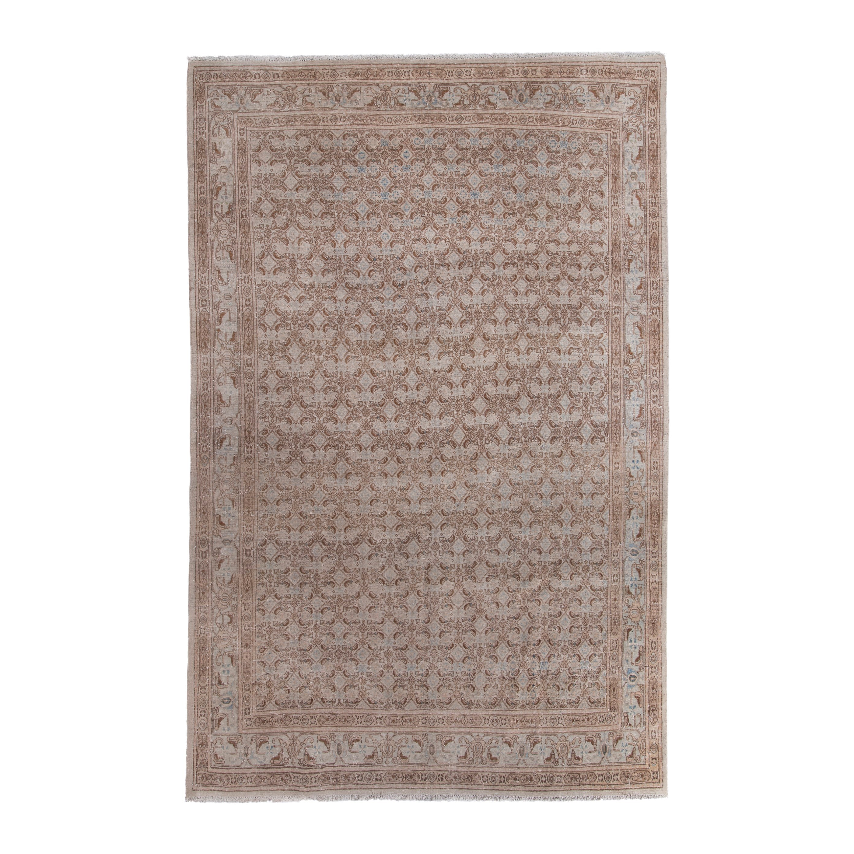 Persian Birjand oversized rug in terracotta and muted pink, 7'3" x 10'10"
