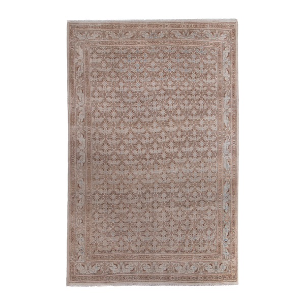 Persian Birjand oversized rug in terracotta and muted pink, 7'3" x 10'10"