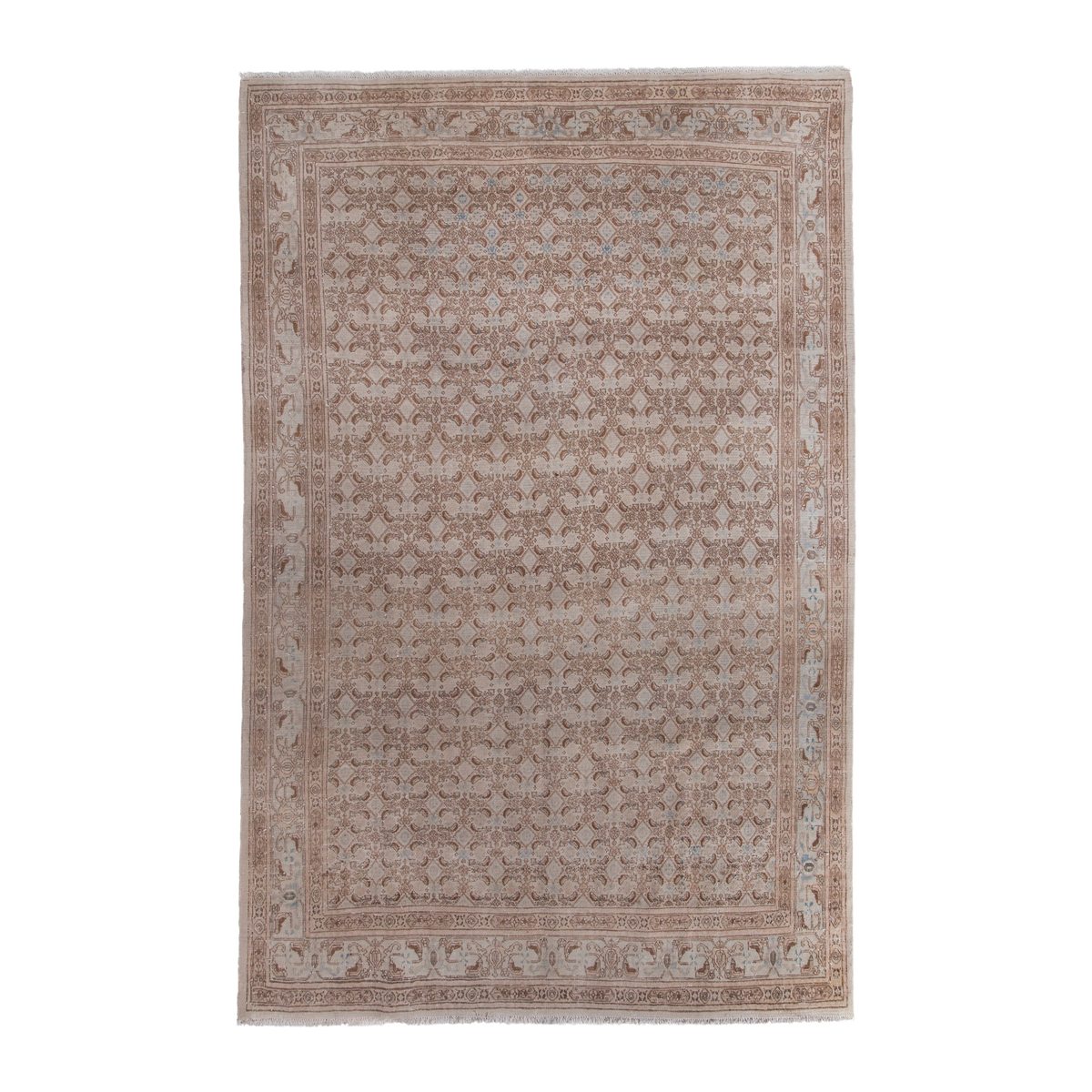 Persian Birjand oversized rug in terracotta and muted pink, 7'3" x 10'10"