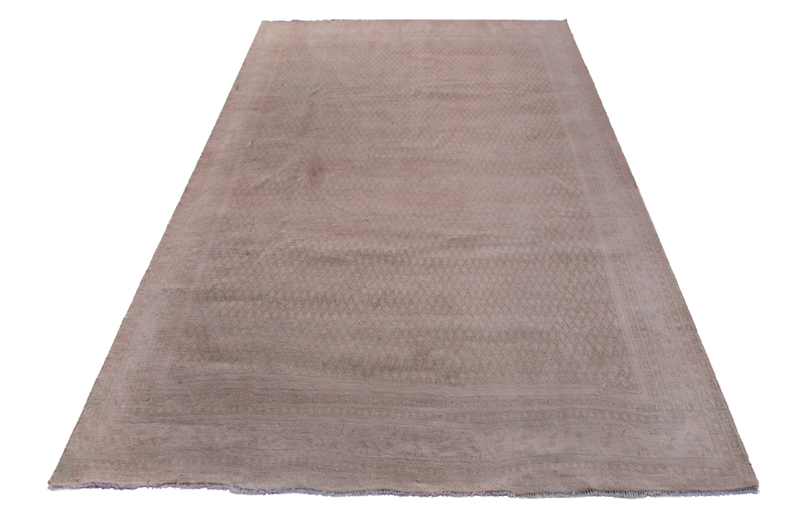 Persian Arak oversized rug in taupe and greige, view 3 of 18
