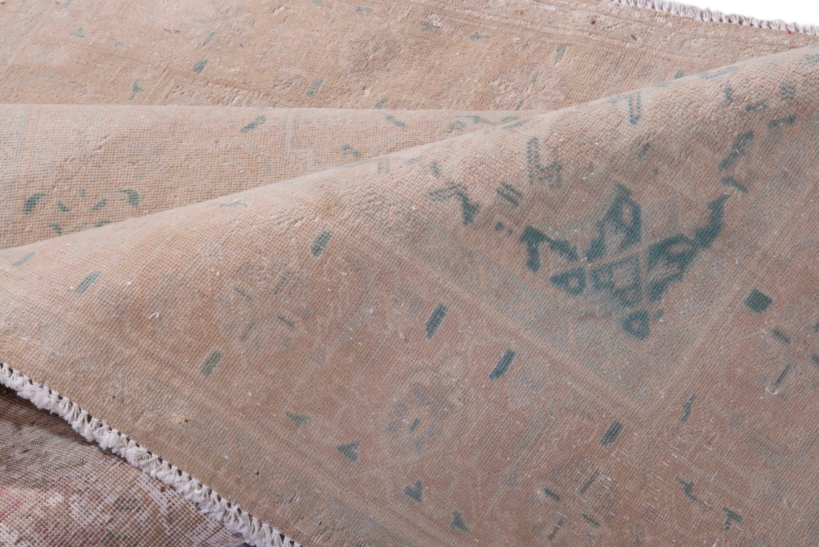 Persian Tabriz accent rug in tan and sage, view 13 of 14